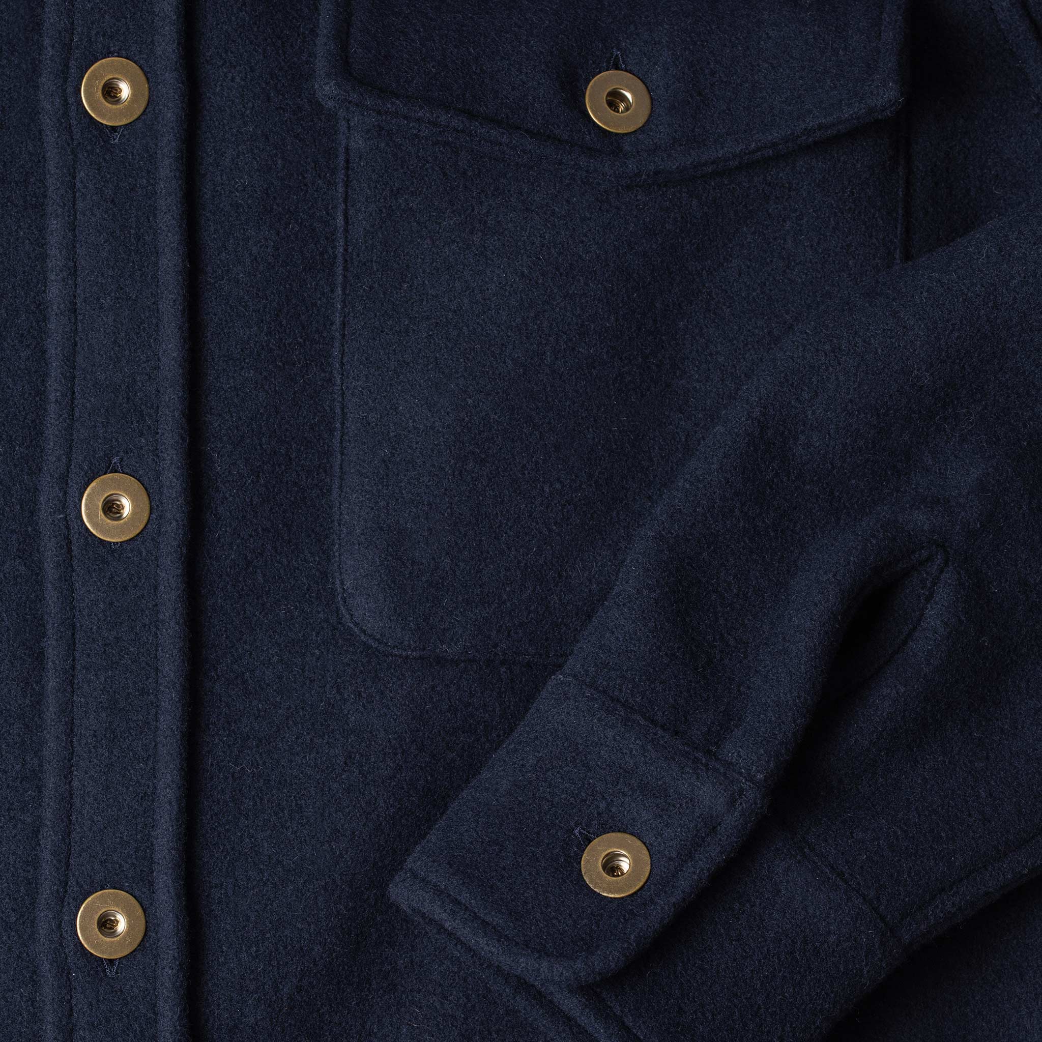 The Explorer Shirt in Navy Boiled Wool - Image 6
