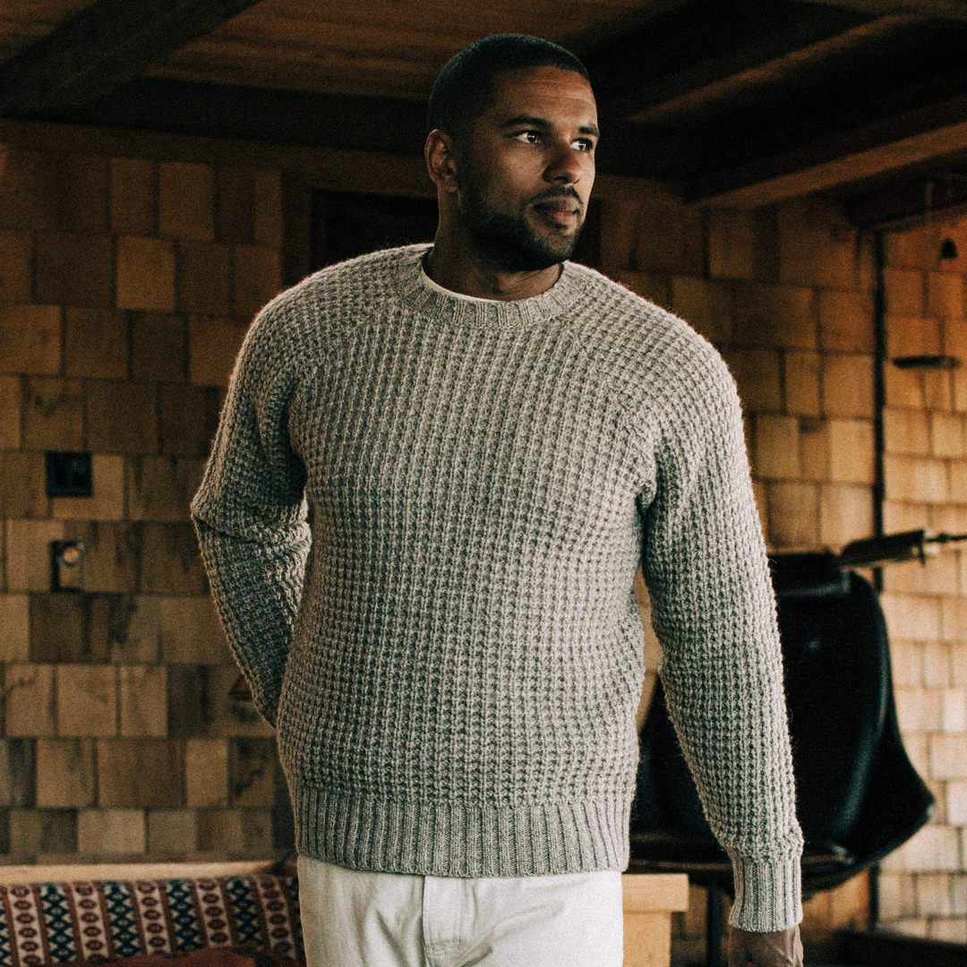 The Fisherman Sweater in Natural Waffle - Image 2