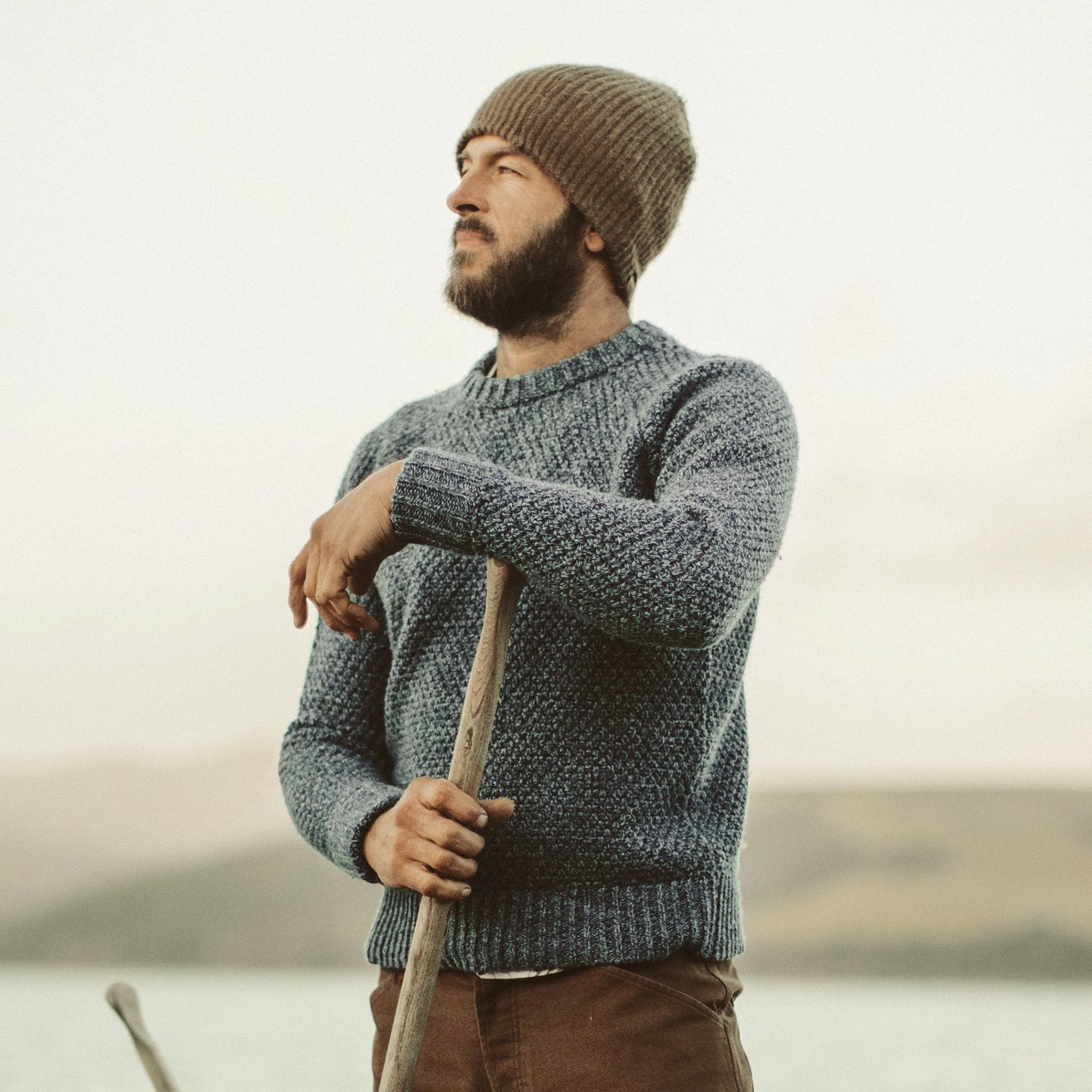 The Fisherman Sweater in Navy Melange - Image 2