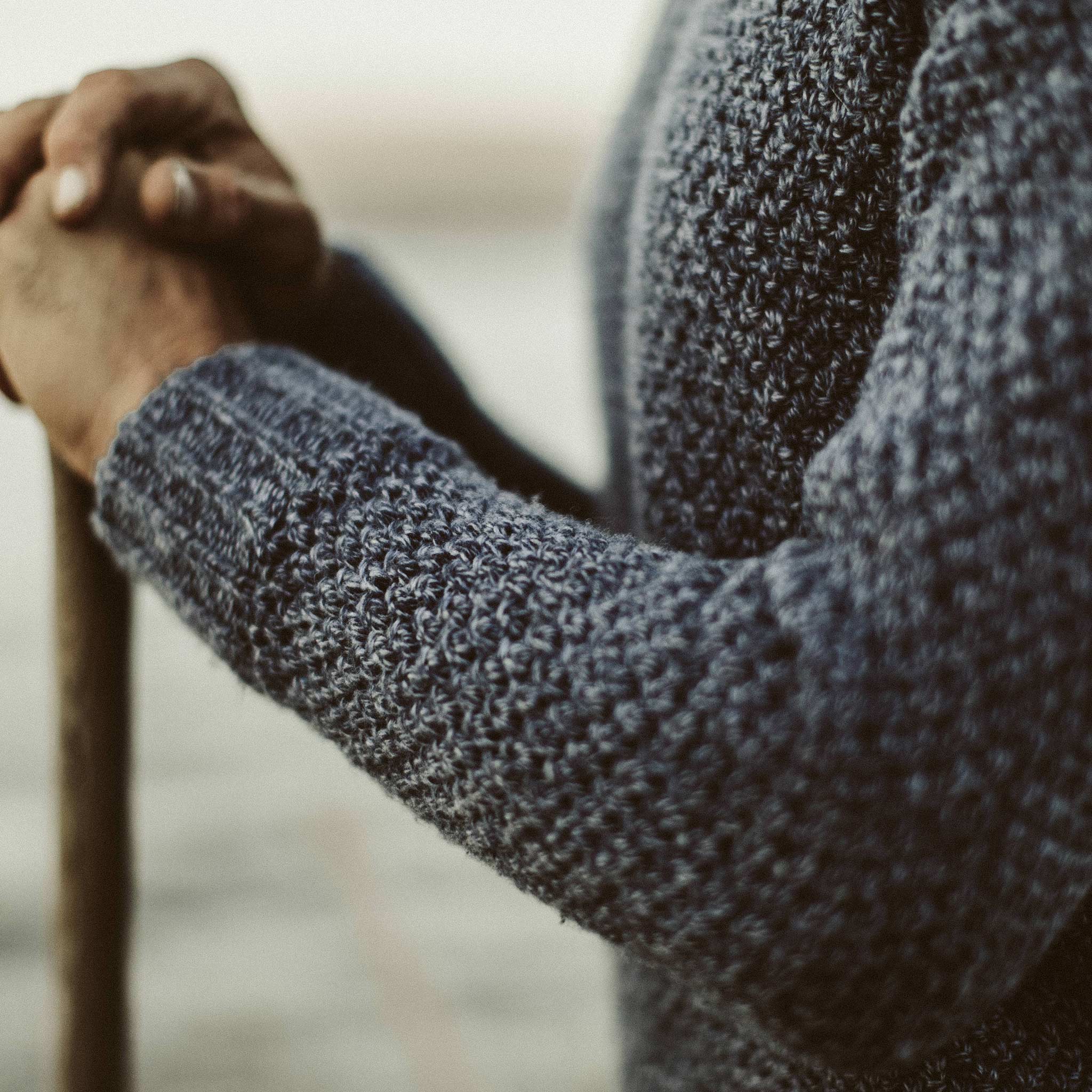 The Fisherman Sweater in Navy Melange - Image 4