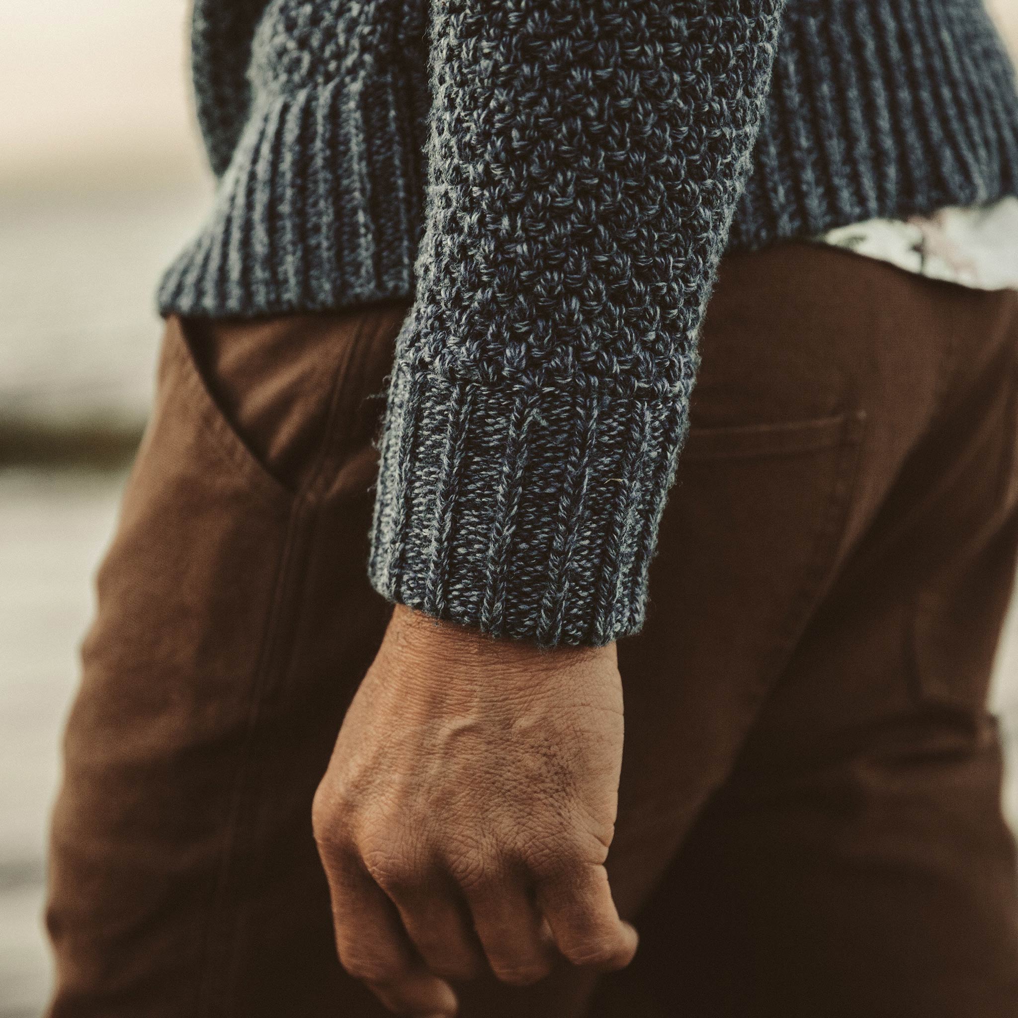 The Fisherman Sweater in Navy Melange - Image 5