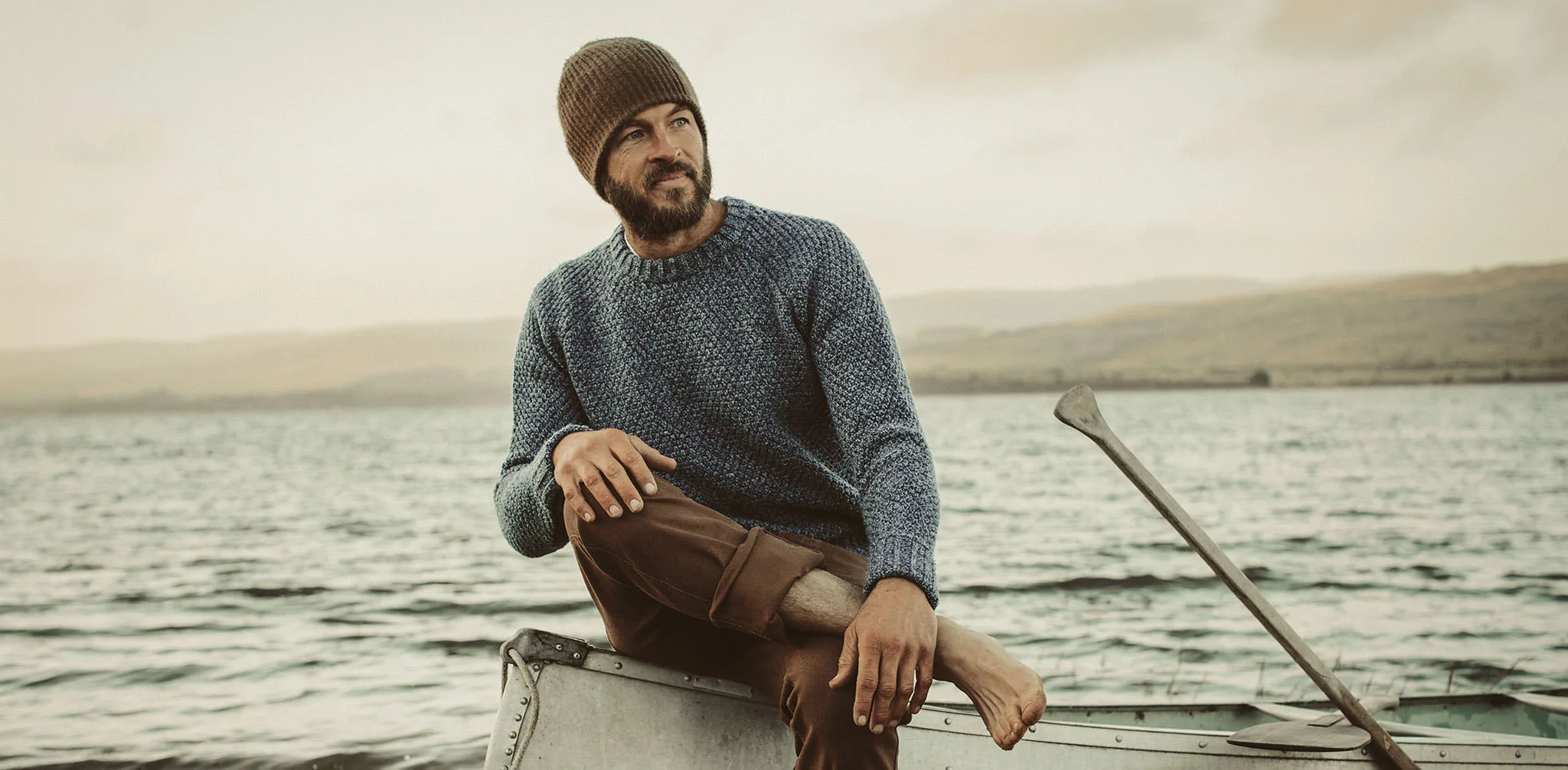 The Fisherman Sweater in Navy Melange - Image 8