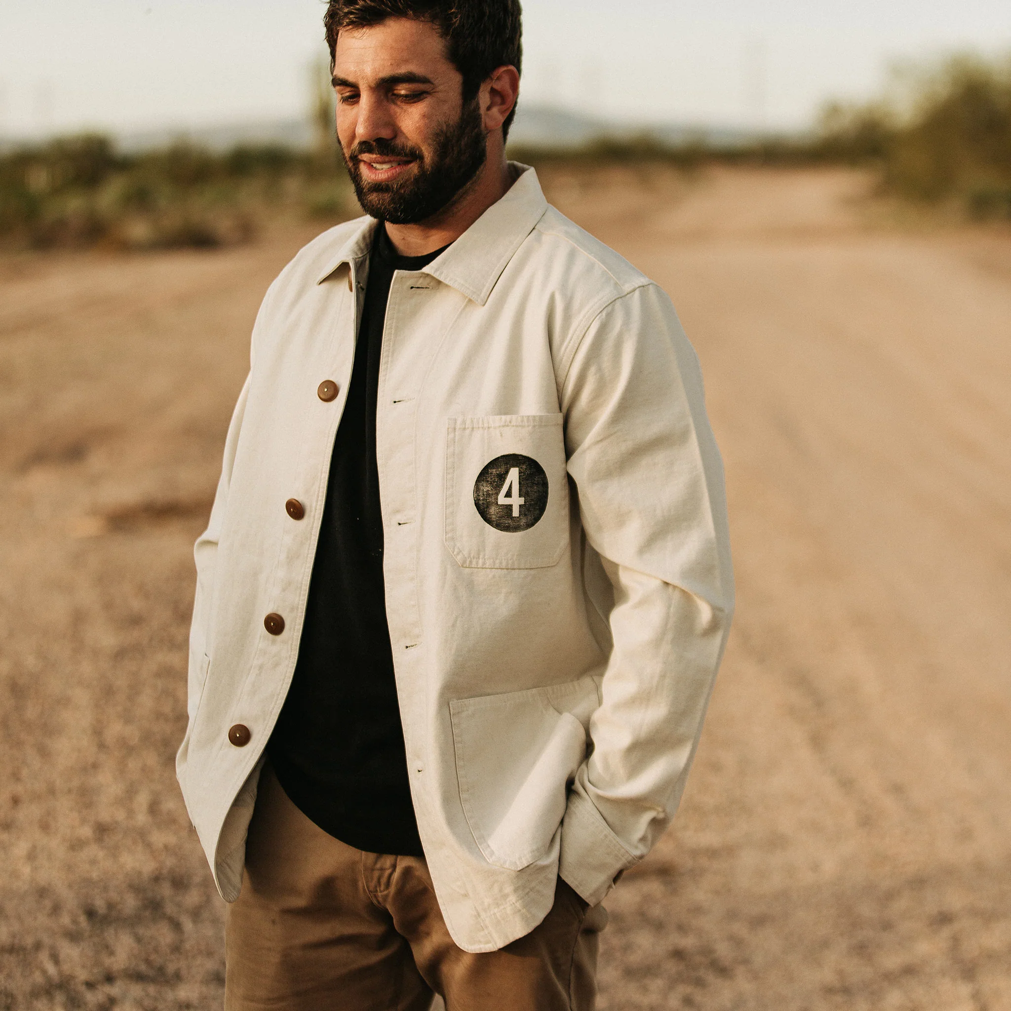 The Fourtillfour Ojai Jacket in Natural Reverse Sateen - Image 2