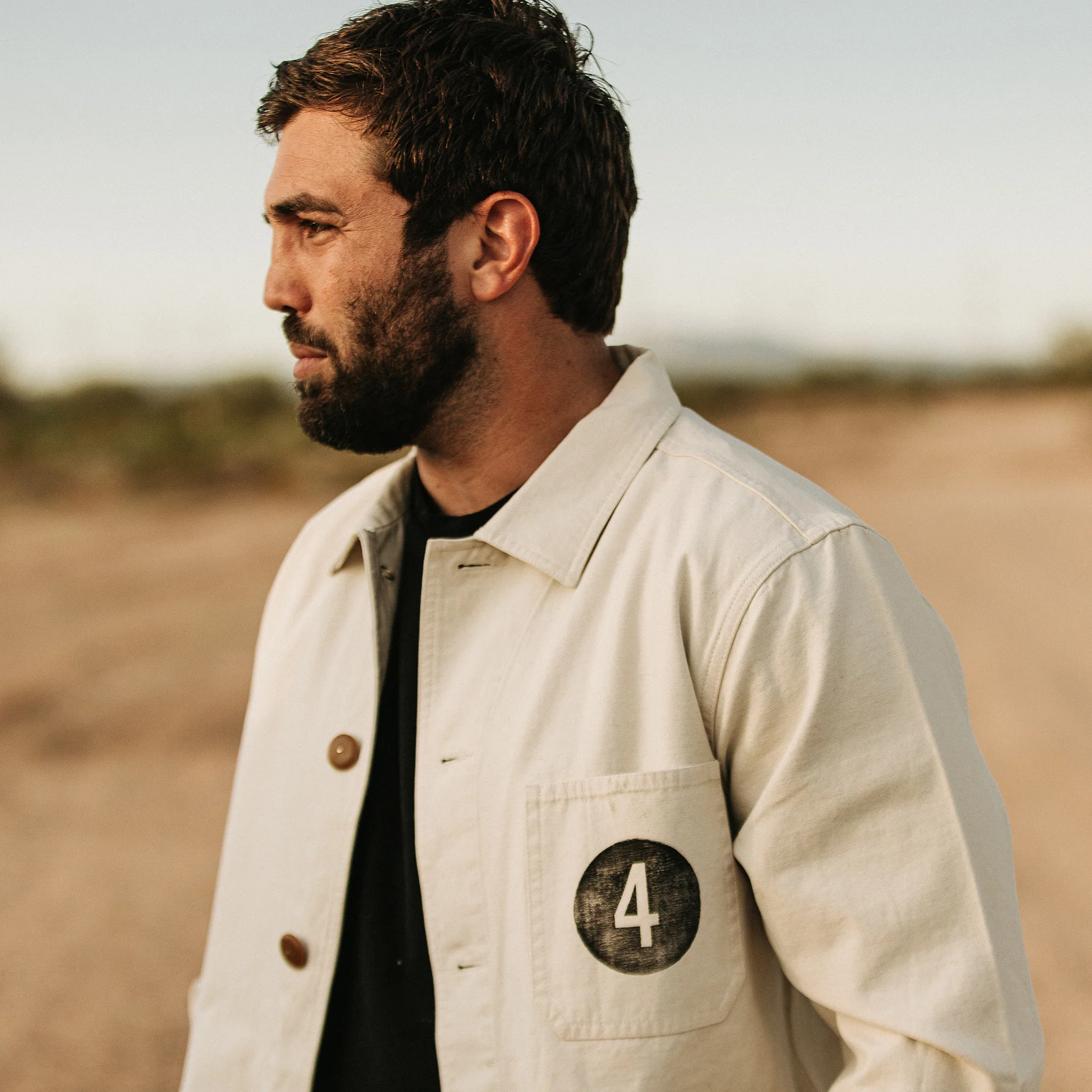 The Fourtillfour Ojai Jacket in Natural Reverse Sateen - Image 3