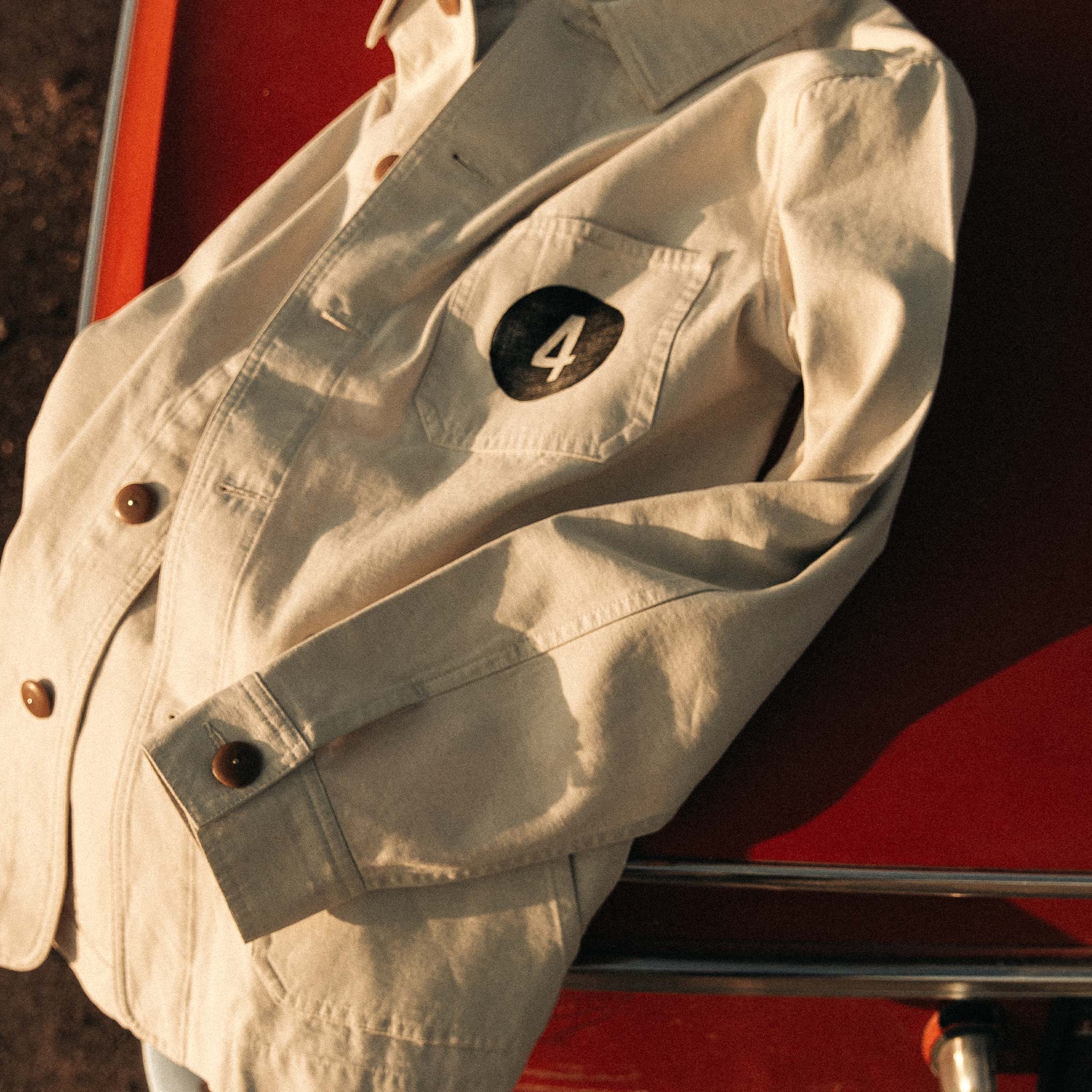 The Fourtillfour Ojai Jacket in Natural Reverse Sateen - Image 5