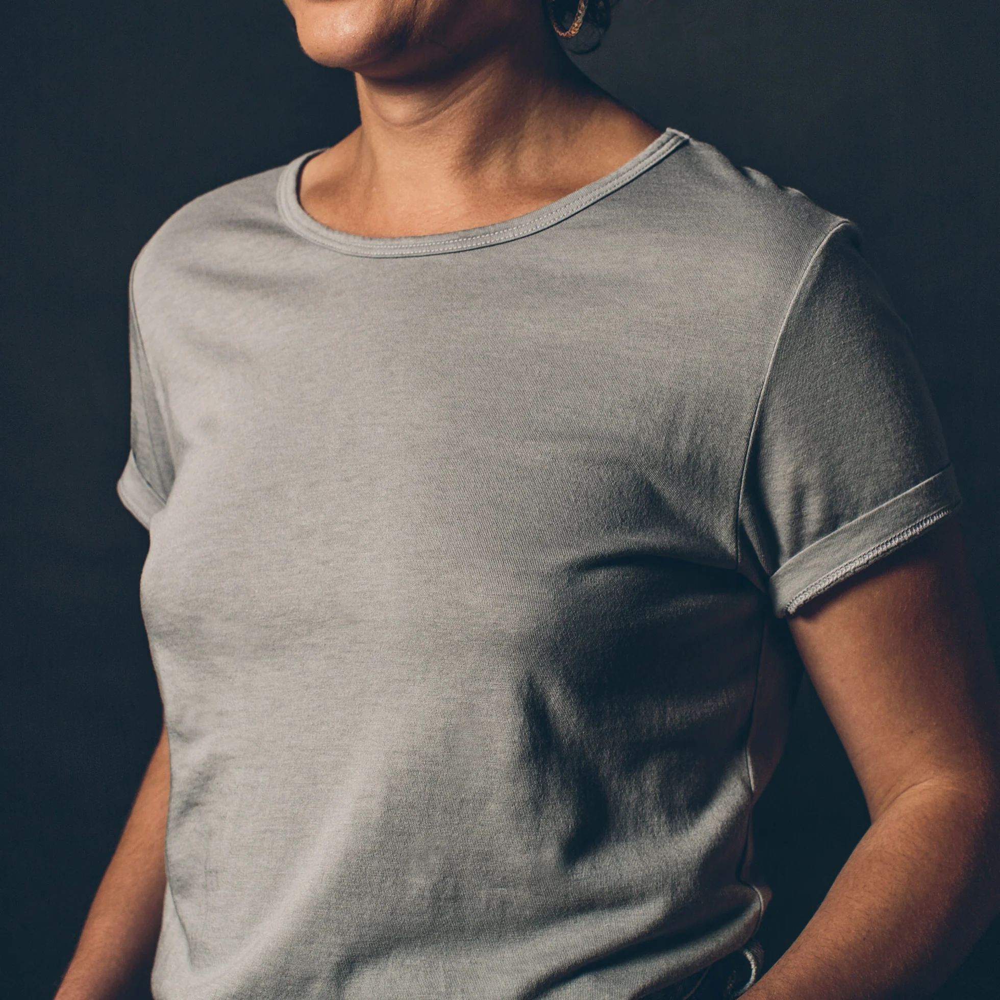 The Elle Crewneck Tee in Heather Grey - Image 2