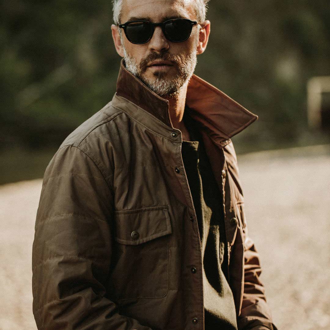 The Garrison Shirt Jacket in British Khaki Dry Wax - Image 2
