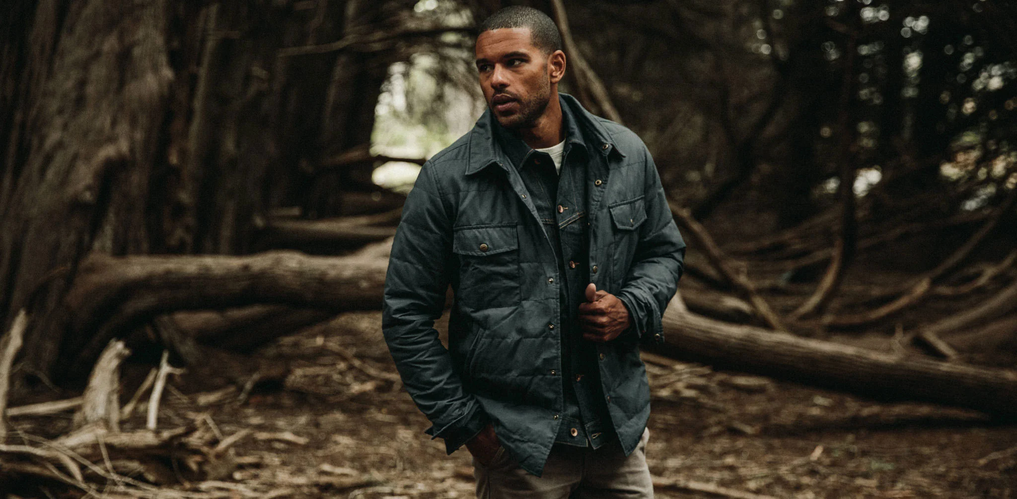 The Garrison Shirt Jacket in Navy Dry Wax - Image 14