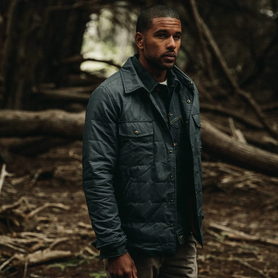 The Garrison Shirt Jacket in Navy Dry Wax - Image 2