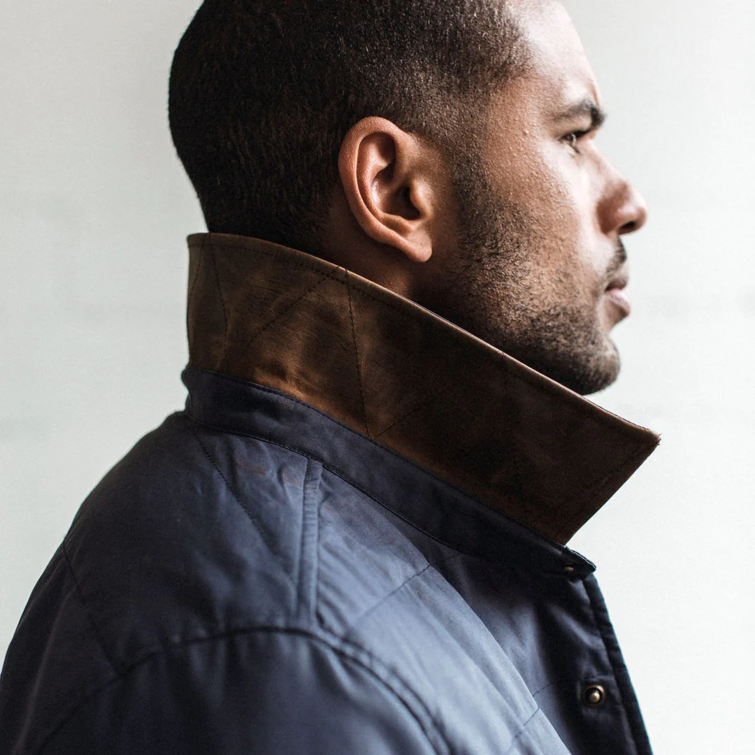 The Garrison Shirt Jacket in Navy Dry Wax - Image 4
