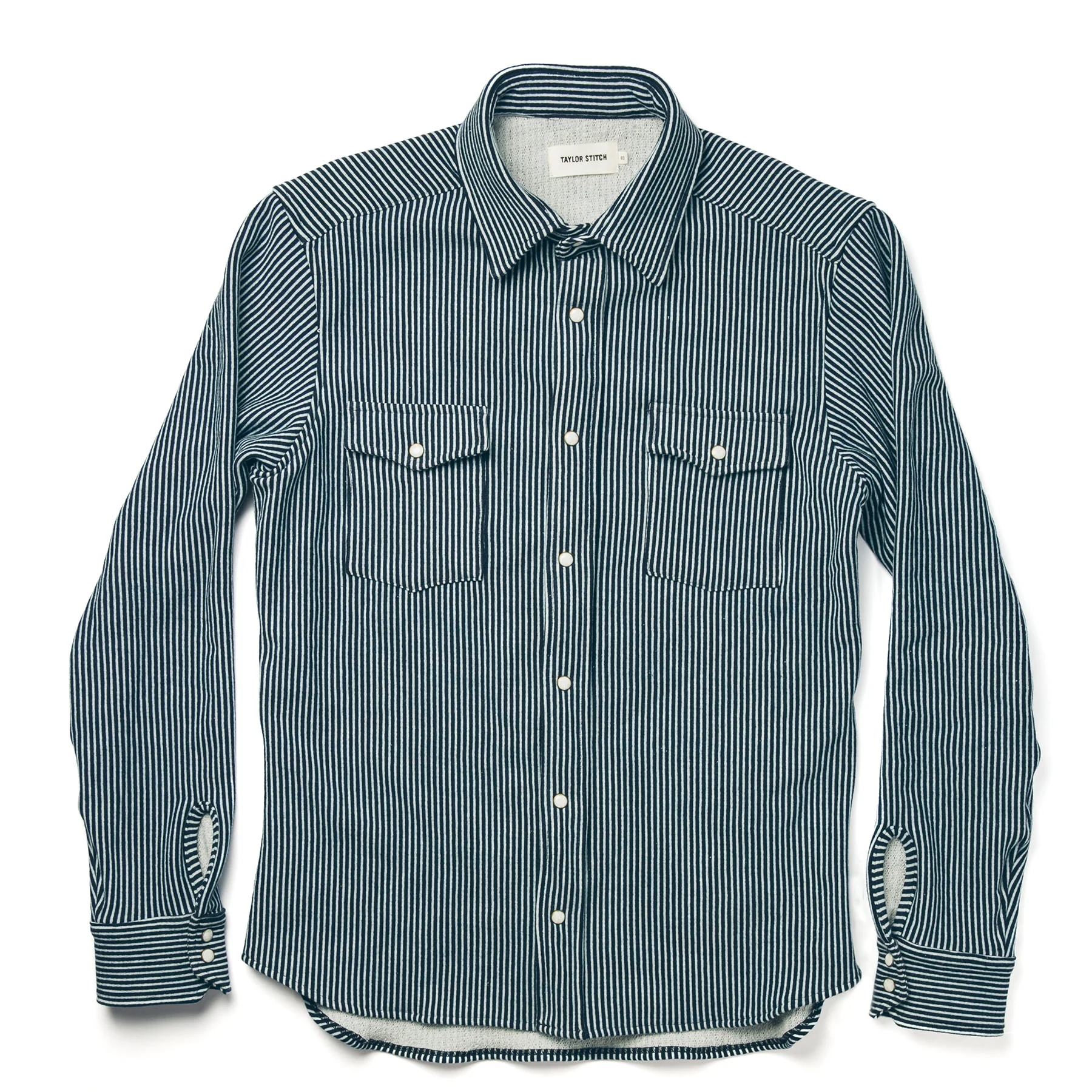 The Glacier Shirt in Hickory Stripe French Terry - Image 8
