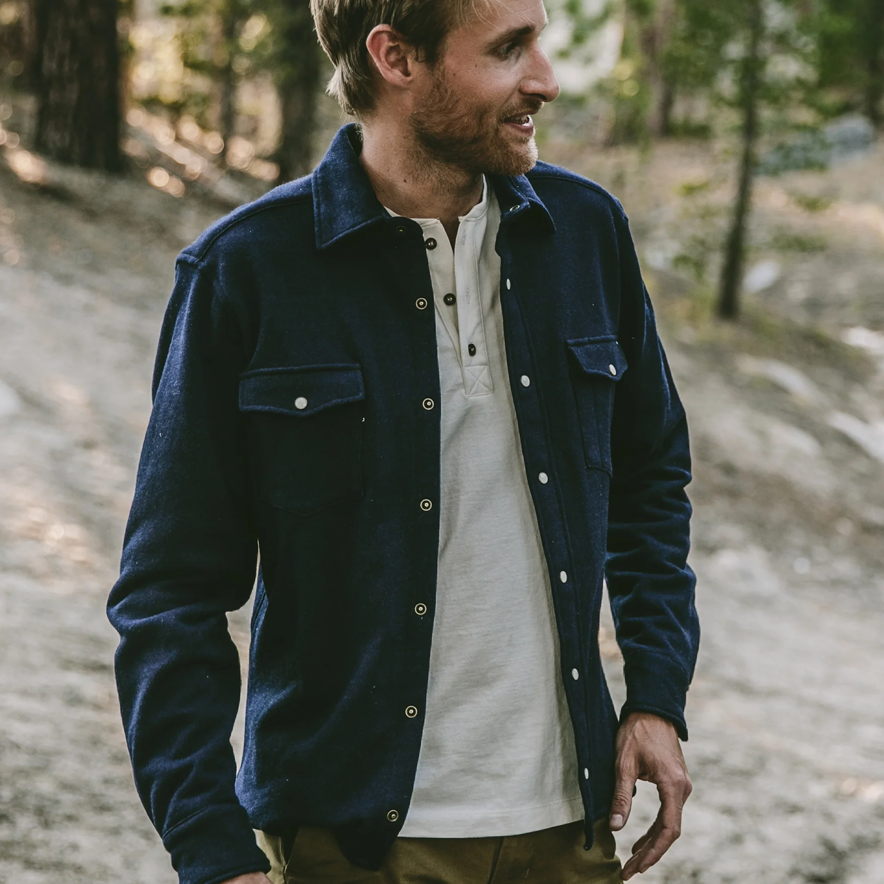The Glacier Shirt in Indigo French Terry - Image 2