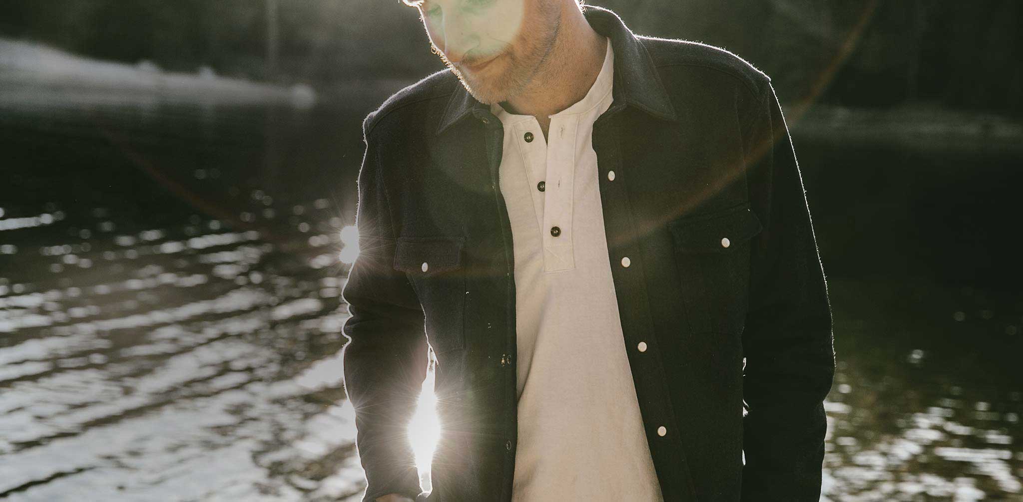 The Glacier Shirt in Indigo French Terry - Image 9