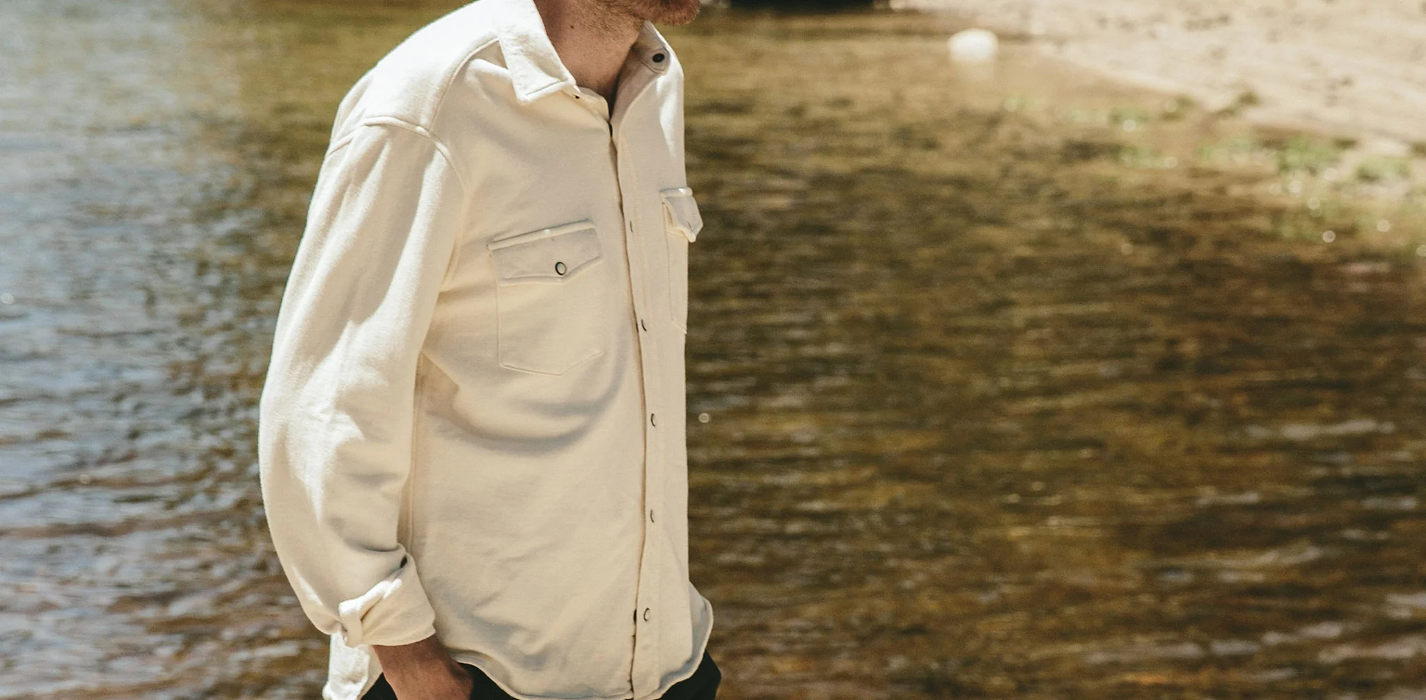 The Glacier Shirt in Natural French Terry - Image 7