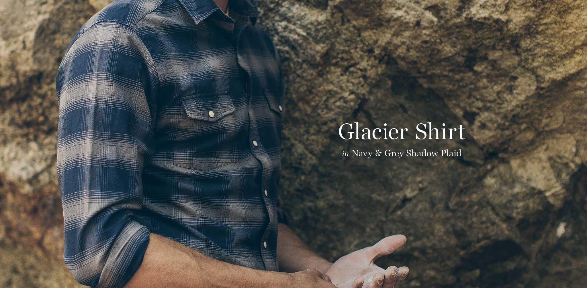 The Glacier Shirt in Navy & Grey Shadow Plaid - Image 8