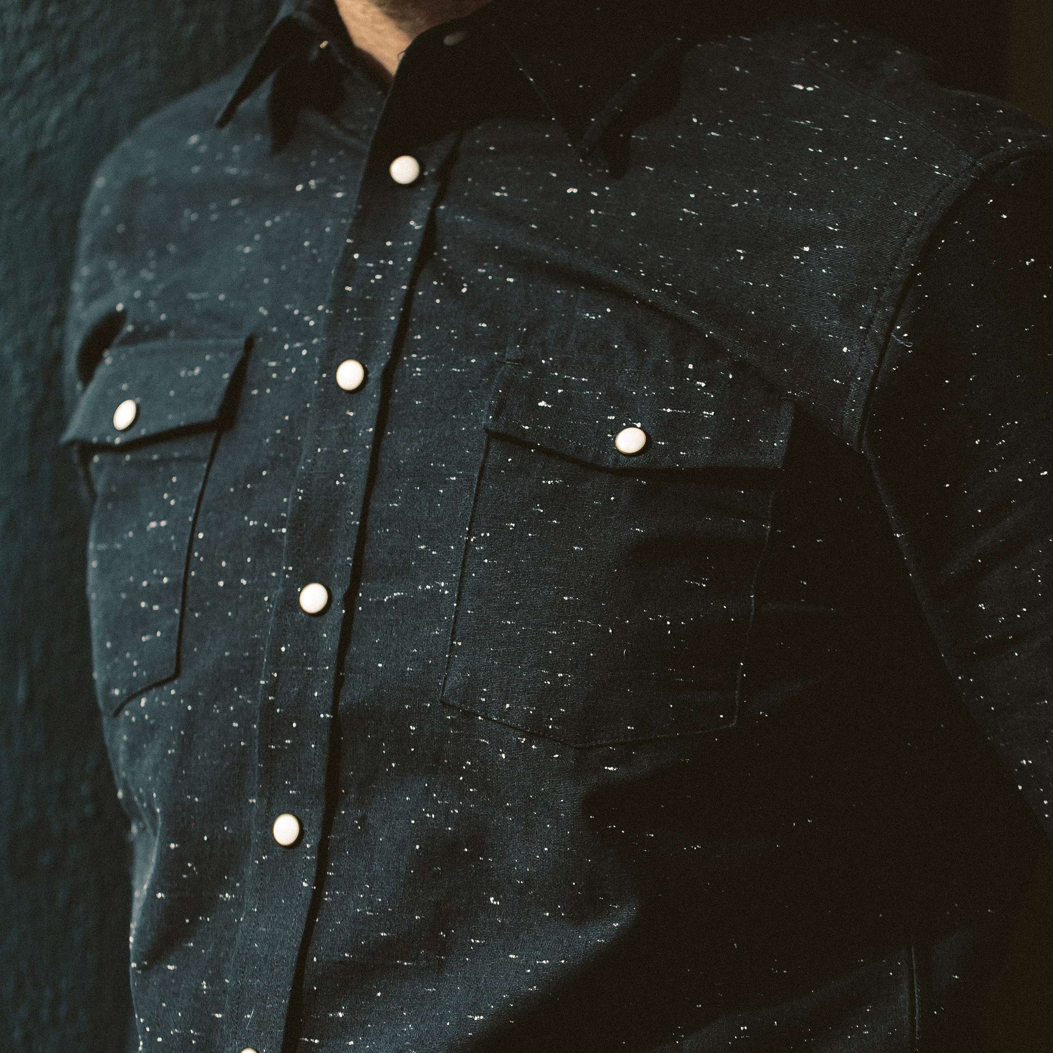 The Glacier Shirt in Navy Nep Twill - Image 3