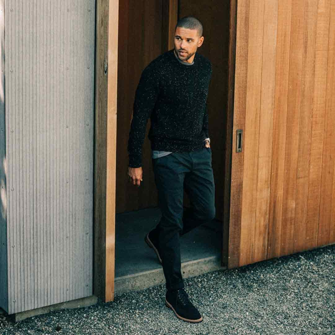 The Hardtack Sweater in Black Yak Donegal - Image 2