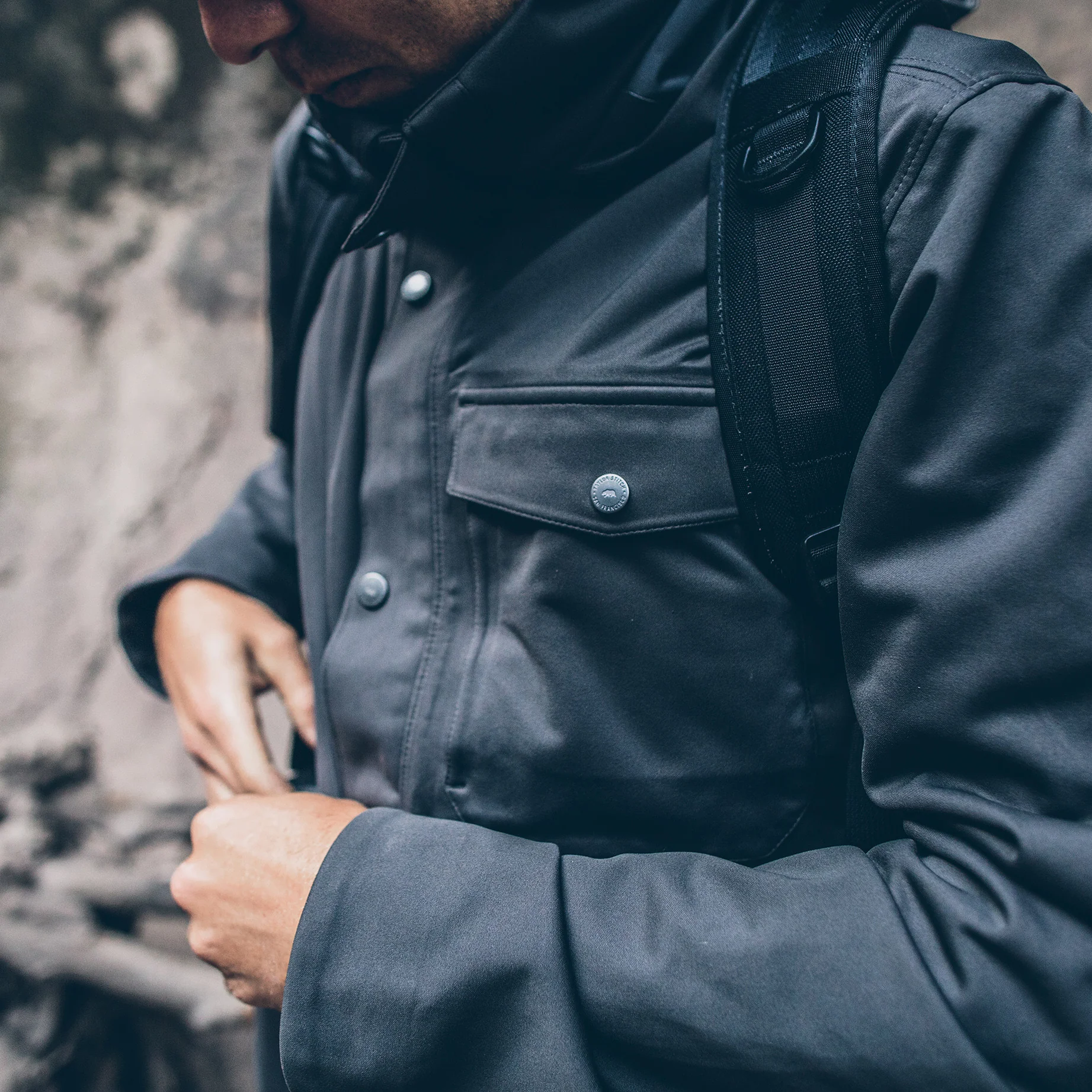The Hawkins Jacket in Charcoal Neoshell - Image 3