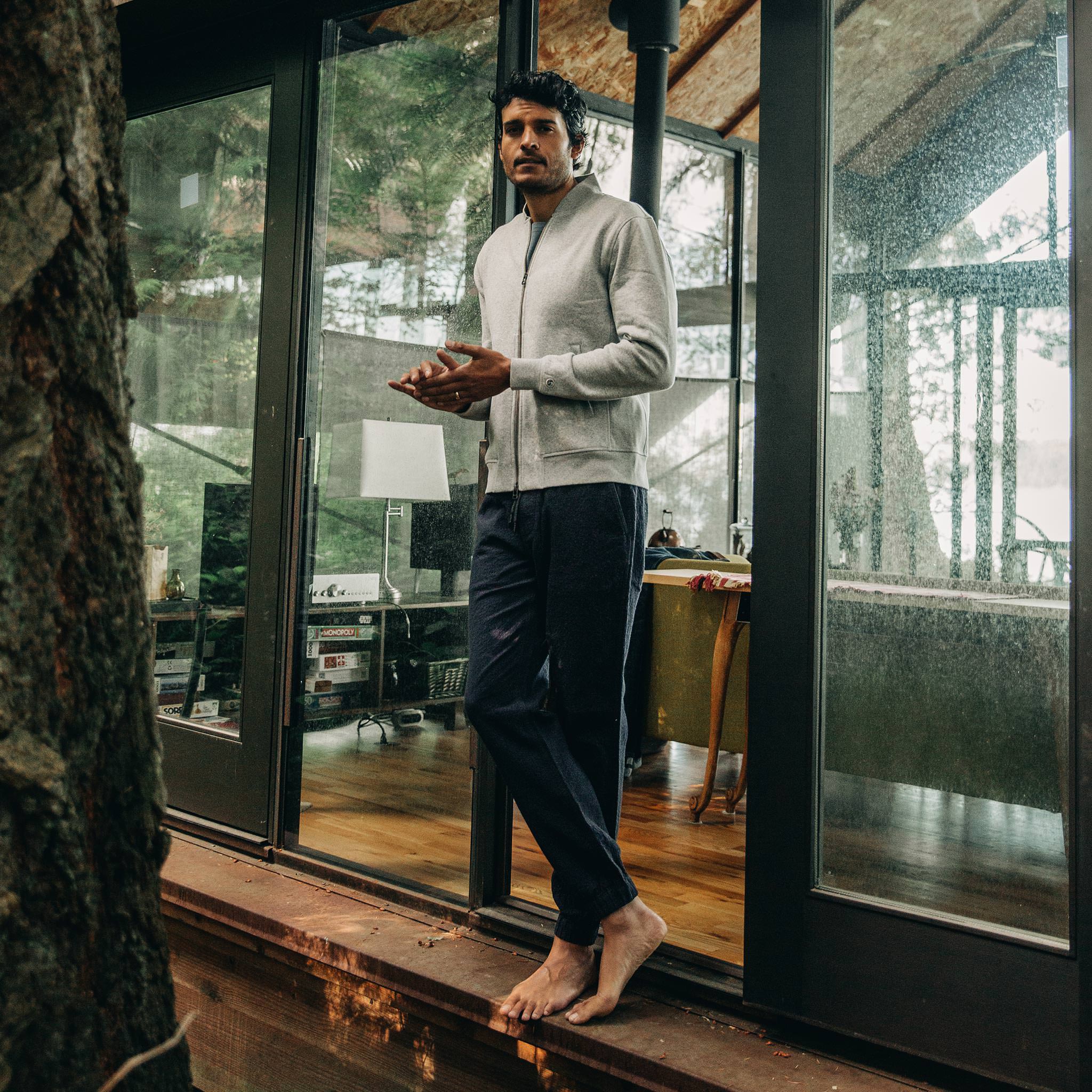 The Heavy Bag Bomber in Heather Grey Fleece - Image 2