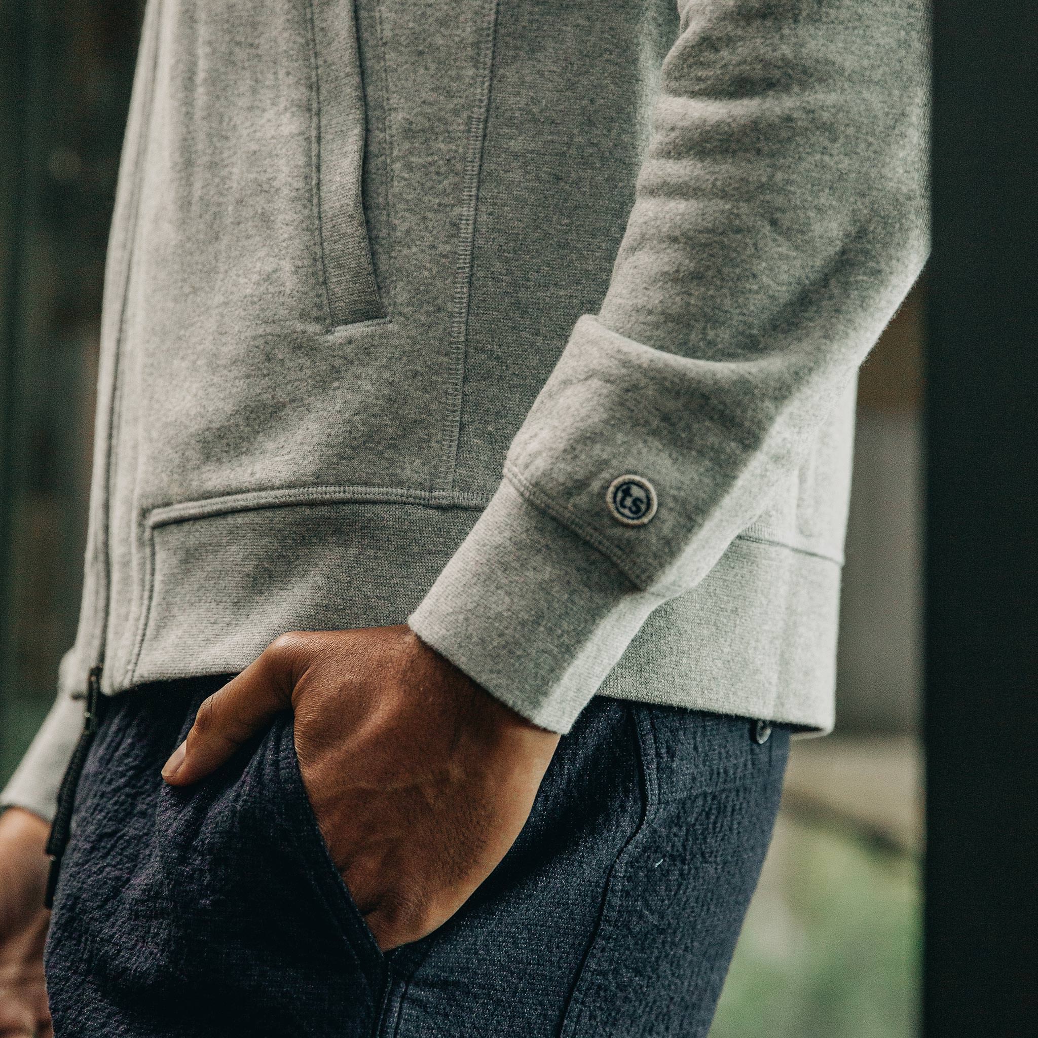 The Heavy Bag Bomber in Heather Grey Fleece - Image 4