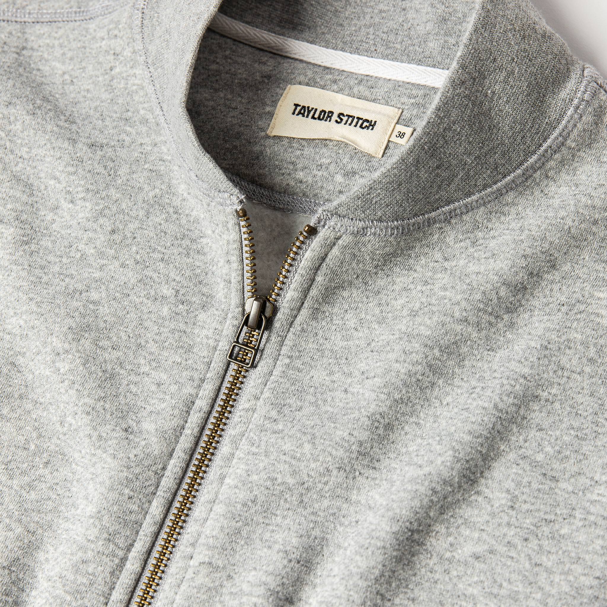 The Heavy Bag Bomber in Heather Grey Fleece - Image 7