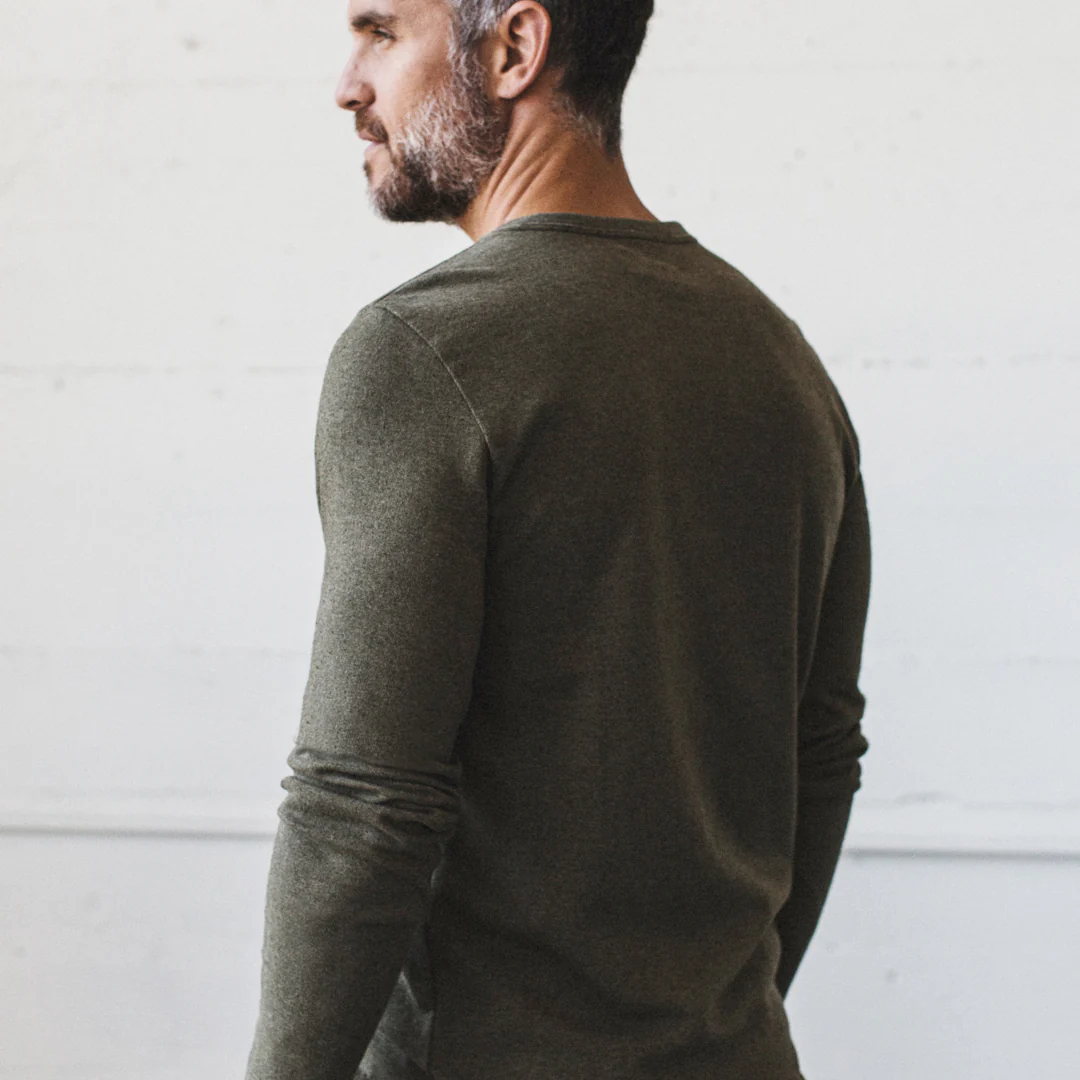 The Heavy Bag Henley in Fatigue Green - Image 5