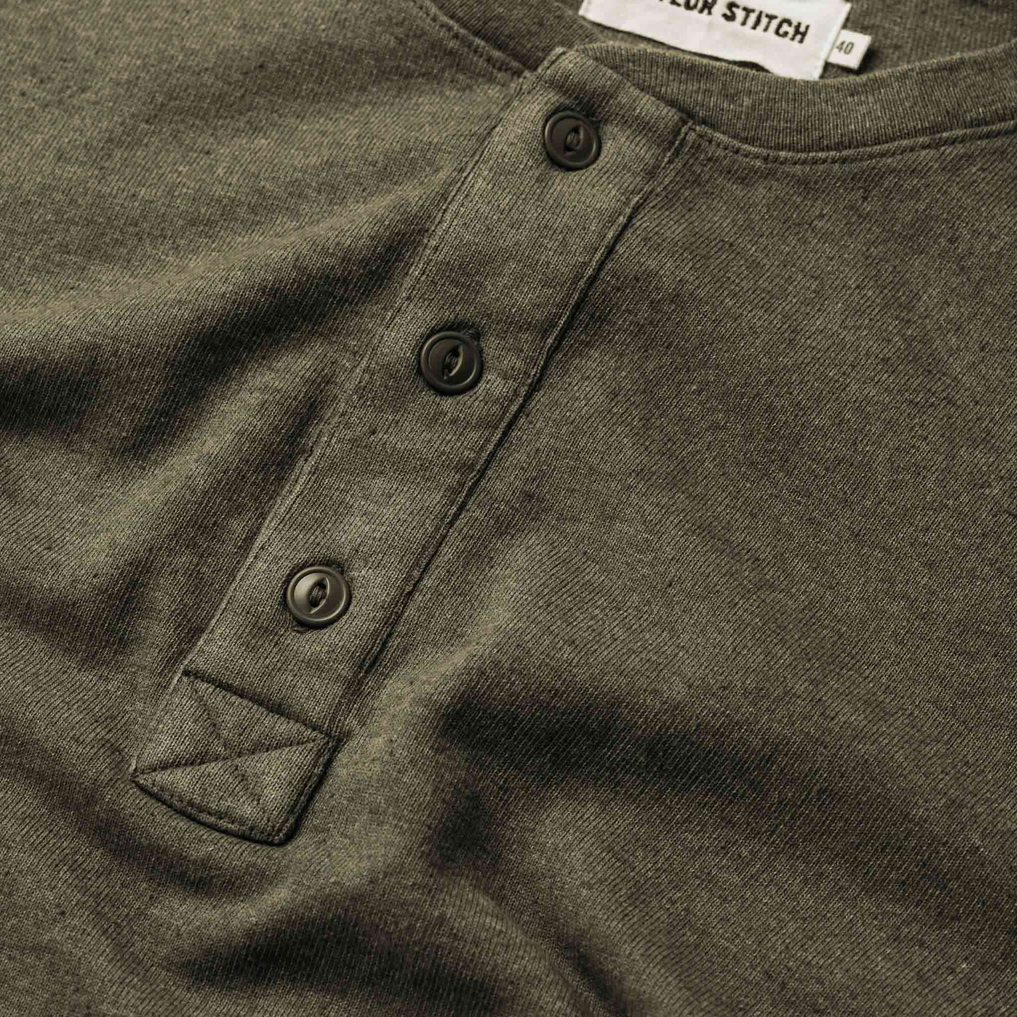 The Heavy Bag Henley in Fatigue Green - Image 6