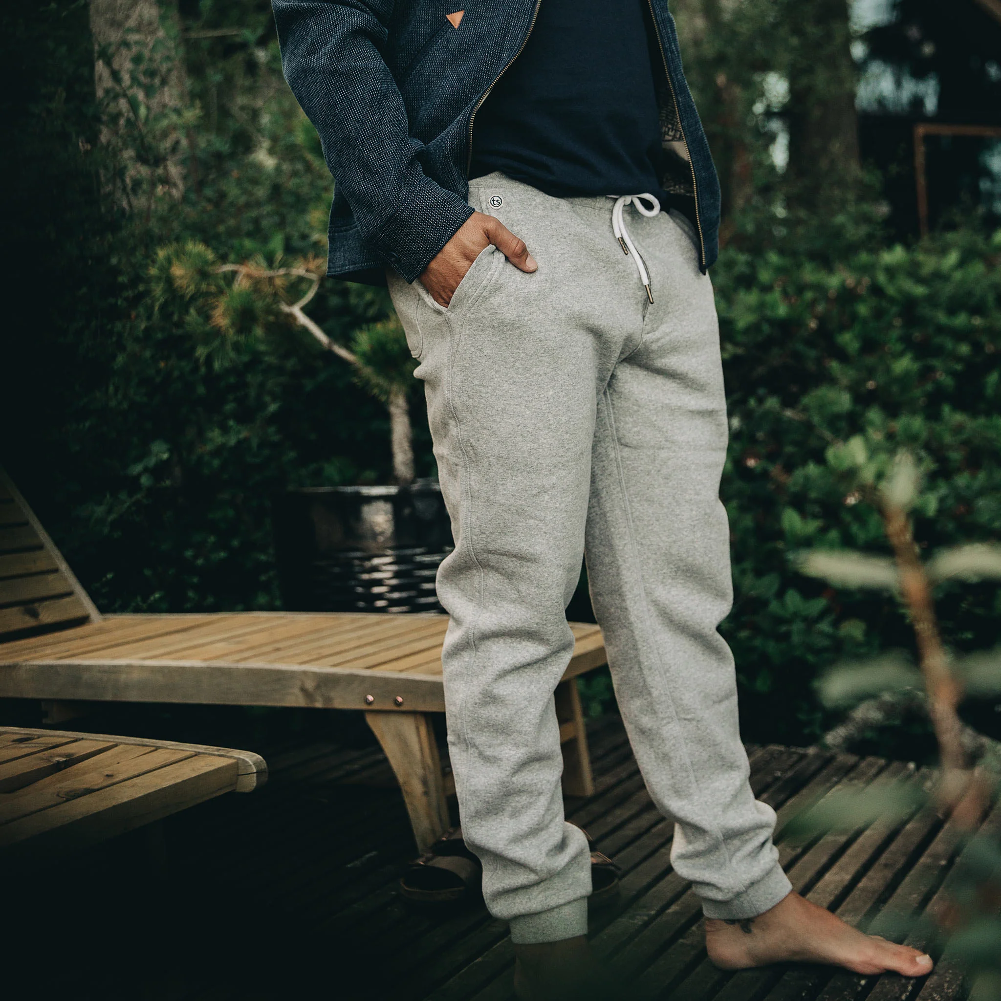 The Heavy Bag Pant in Heather Grey Fleece - Image 2