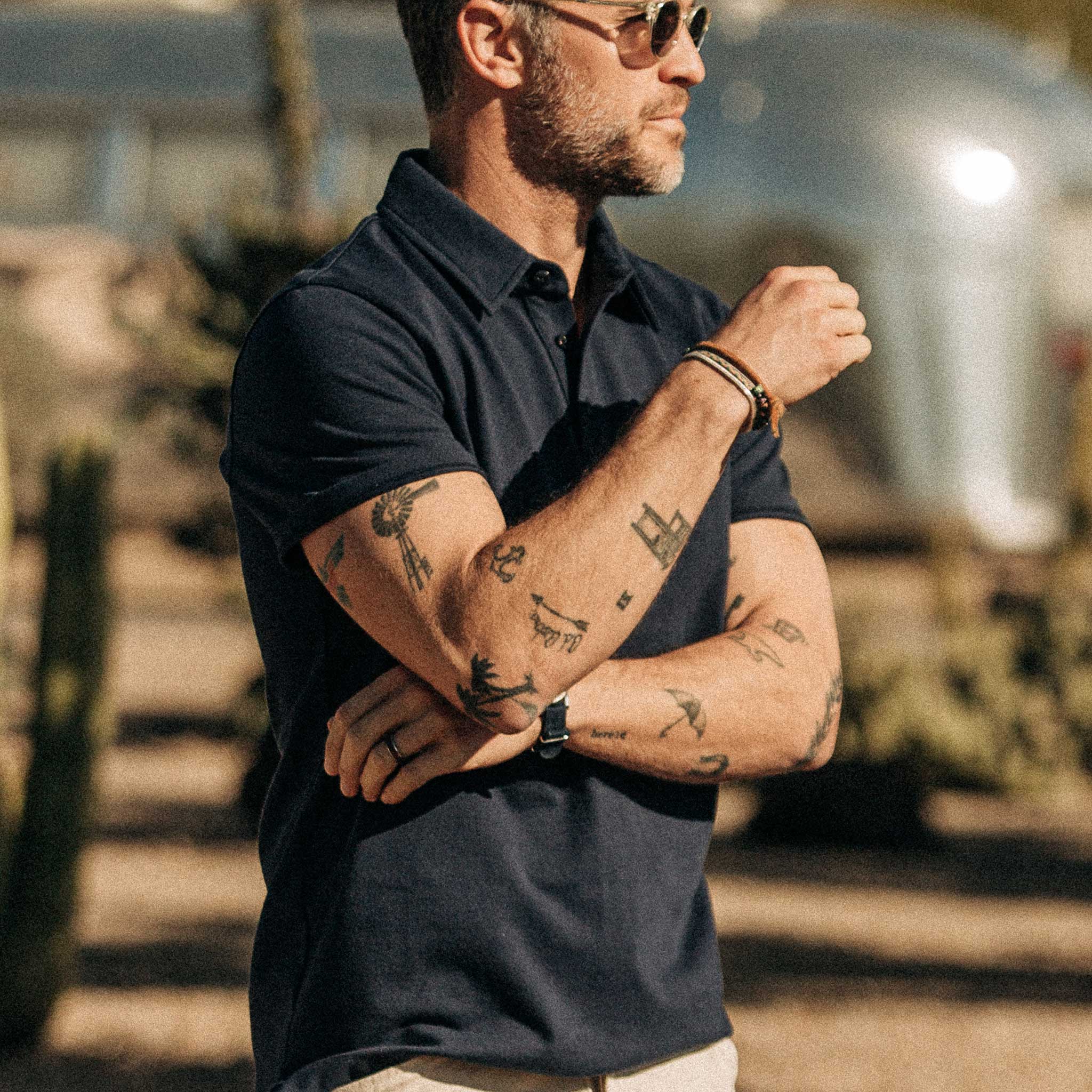 The Heavy Bag Polo in Navy - Image 3