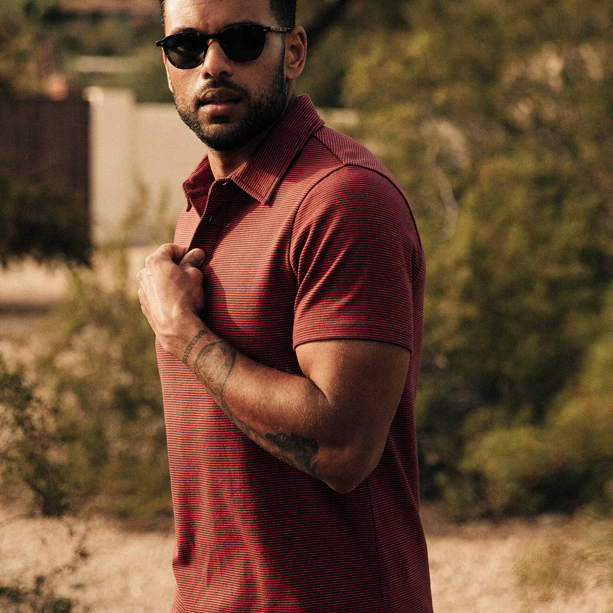 The Heavy Bag Polo in Red Stripe - Image 4