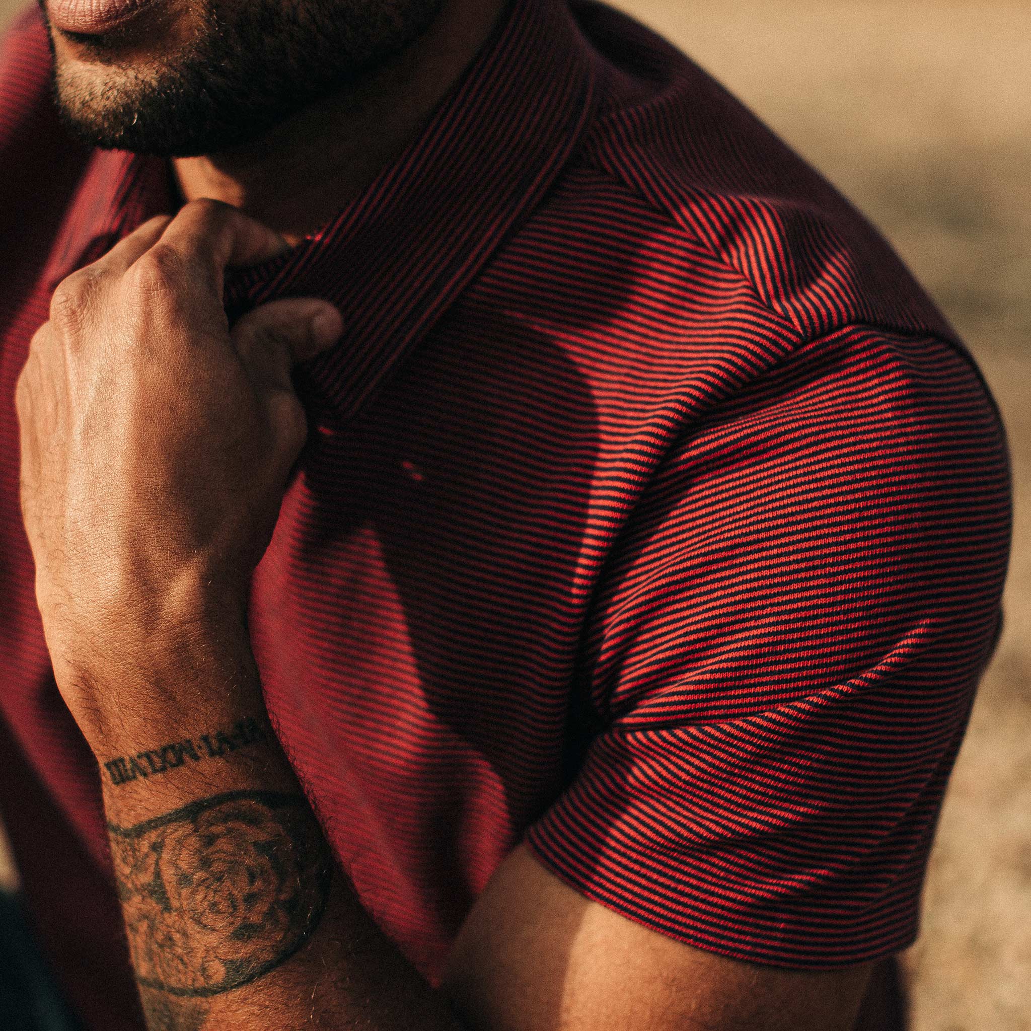 The Heavy Bag Polo in Red Stripe - Image 5
