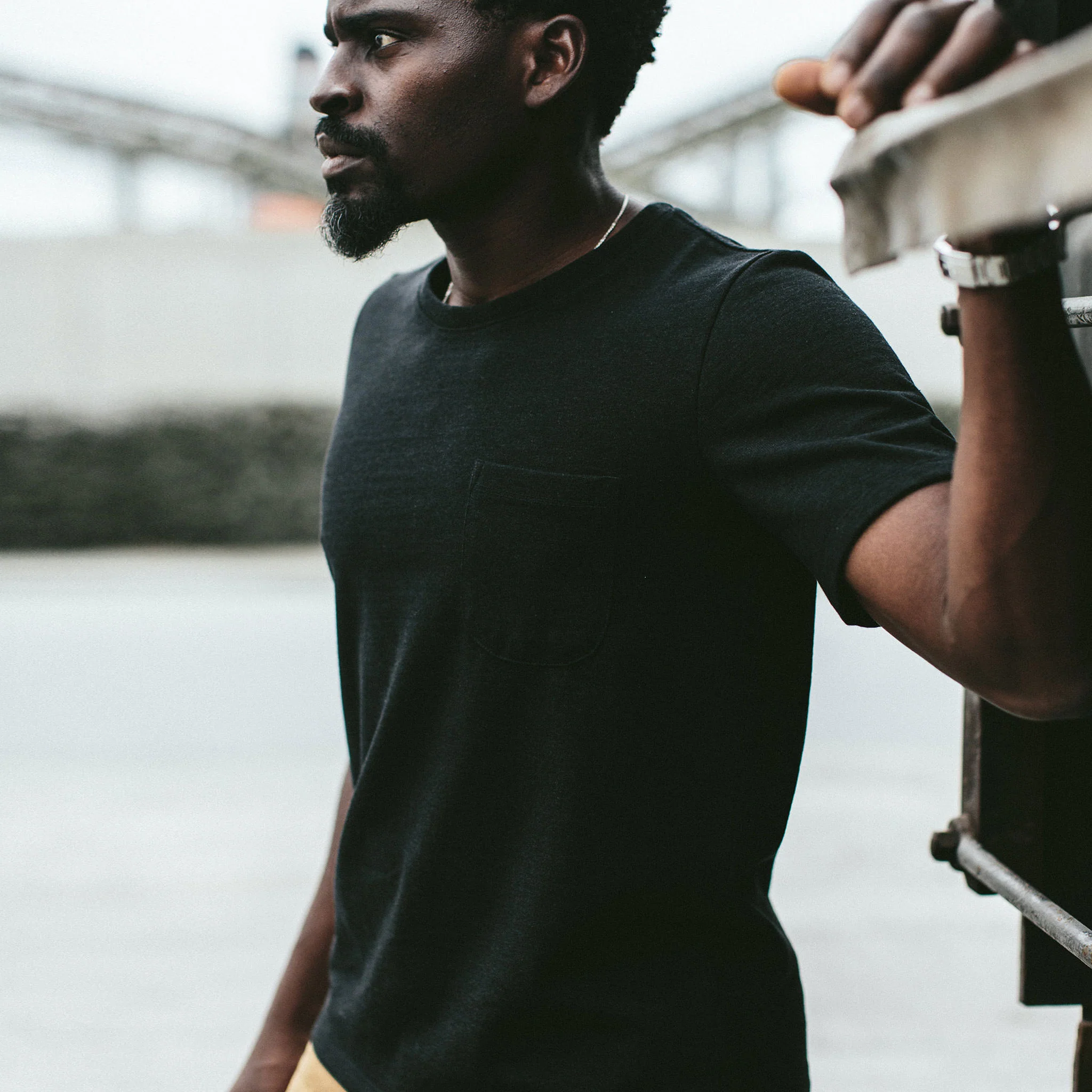 The Heavy Bag Tee in Black Melange - Image 5