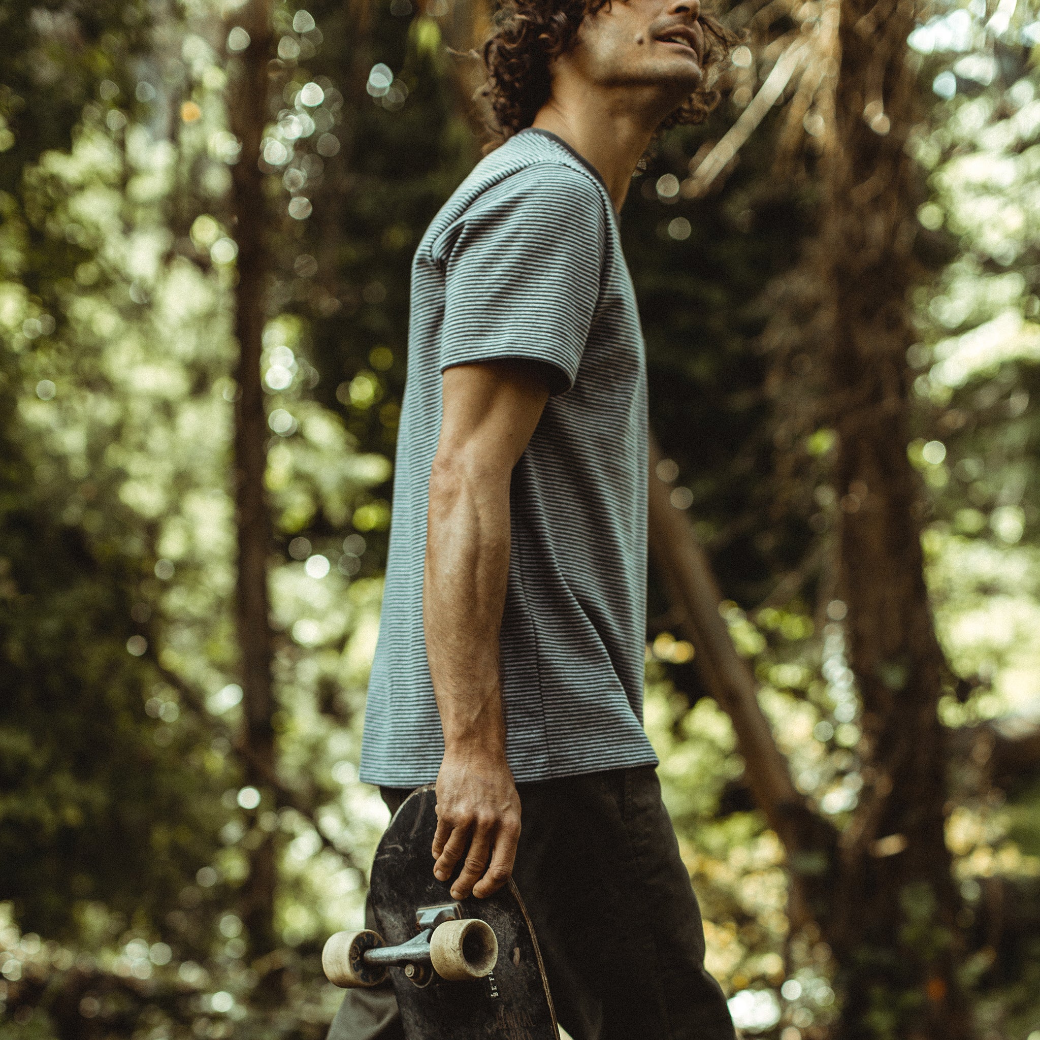 The Heavy Bag Tee in Grey Stripe - Image 3