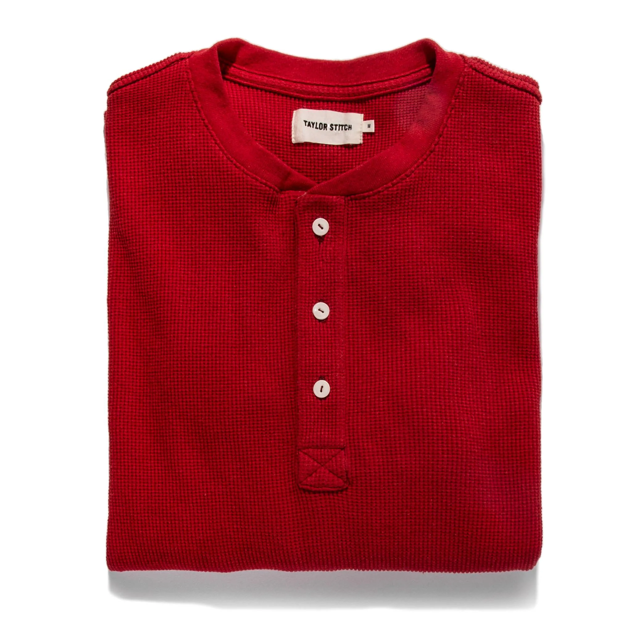 The Heavy Bag Waffle Henley in Cardinal - Image 7
