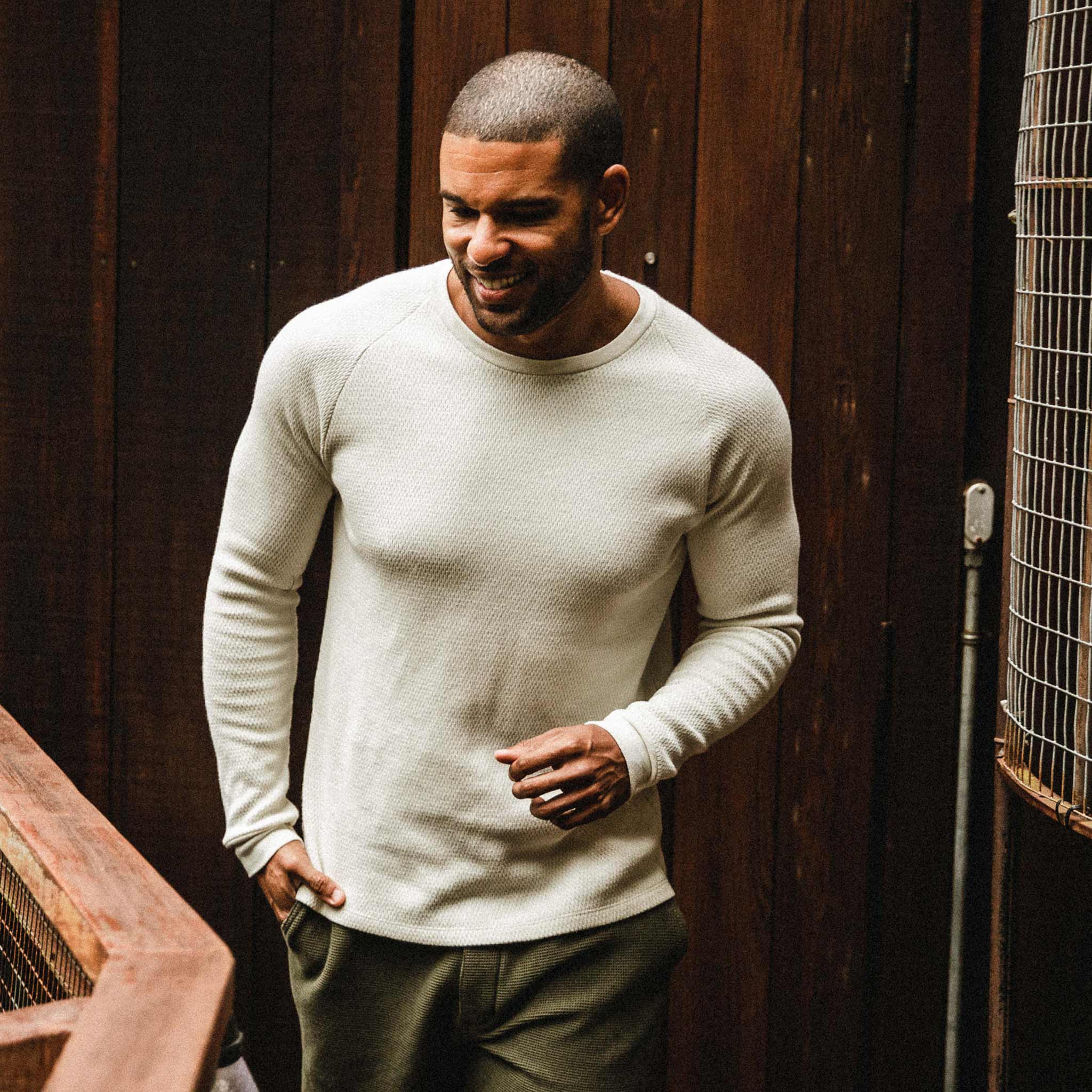 The Heavy Bag Waffle Long Sleeve in Natural Archive - Image 2