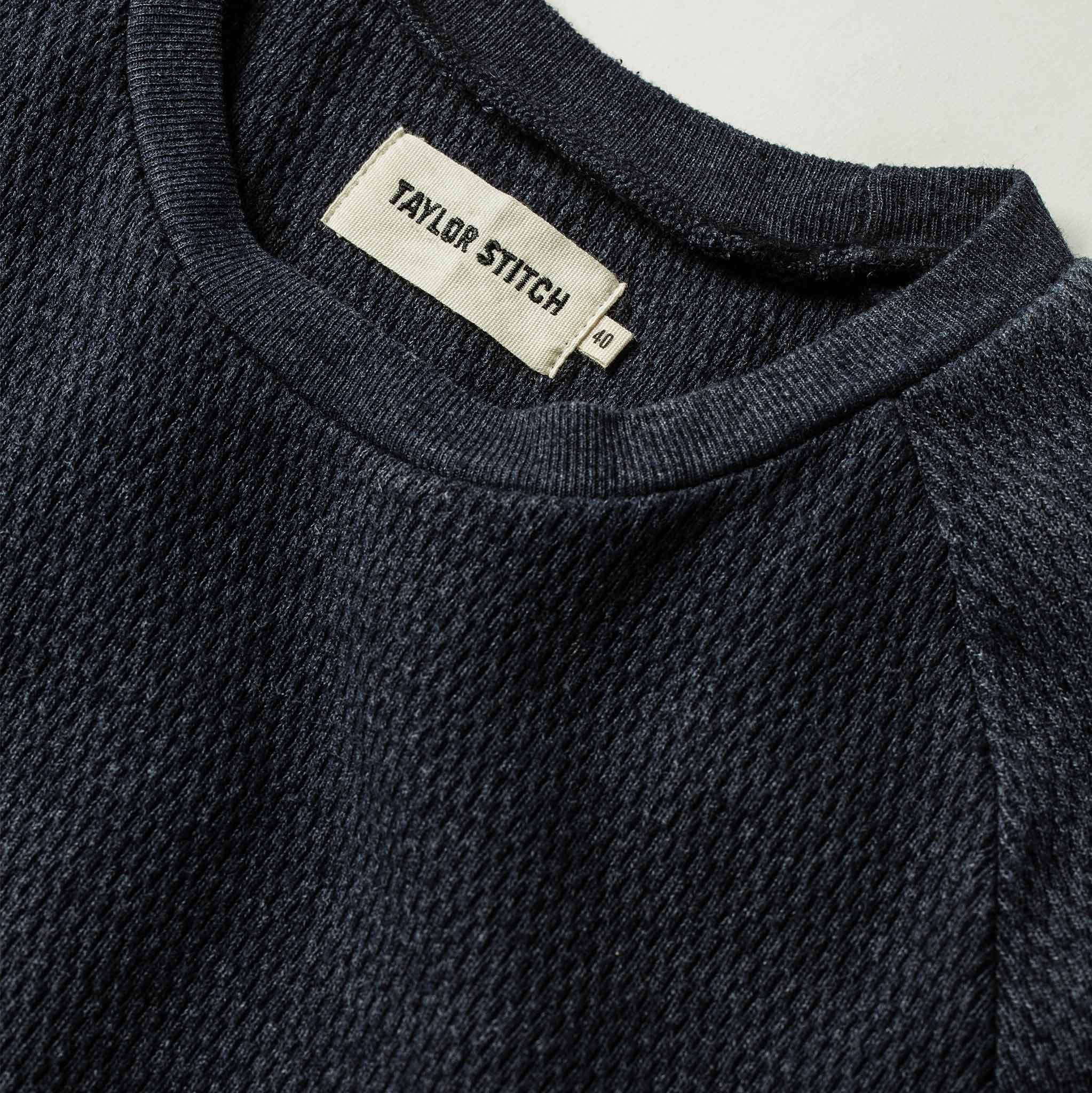 The Heavy Bag Waffle Long Sleeve in Navy - Image 7