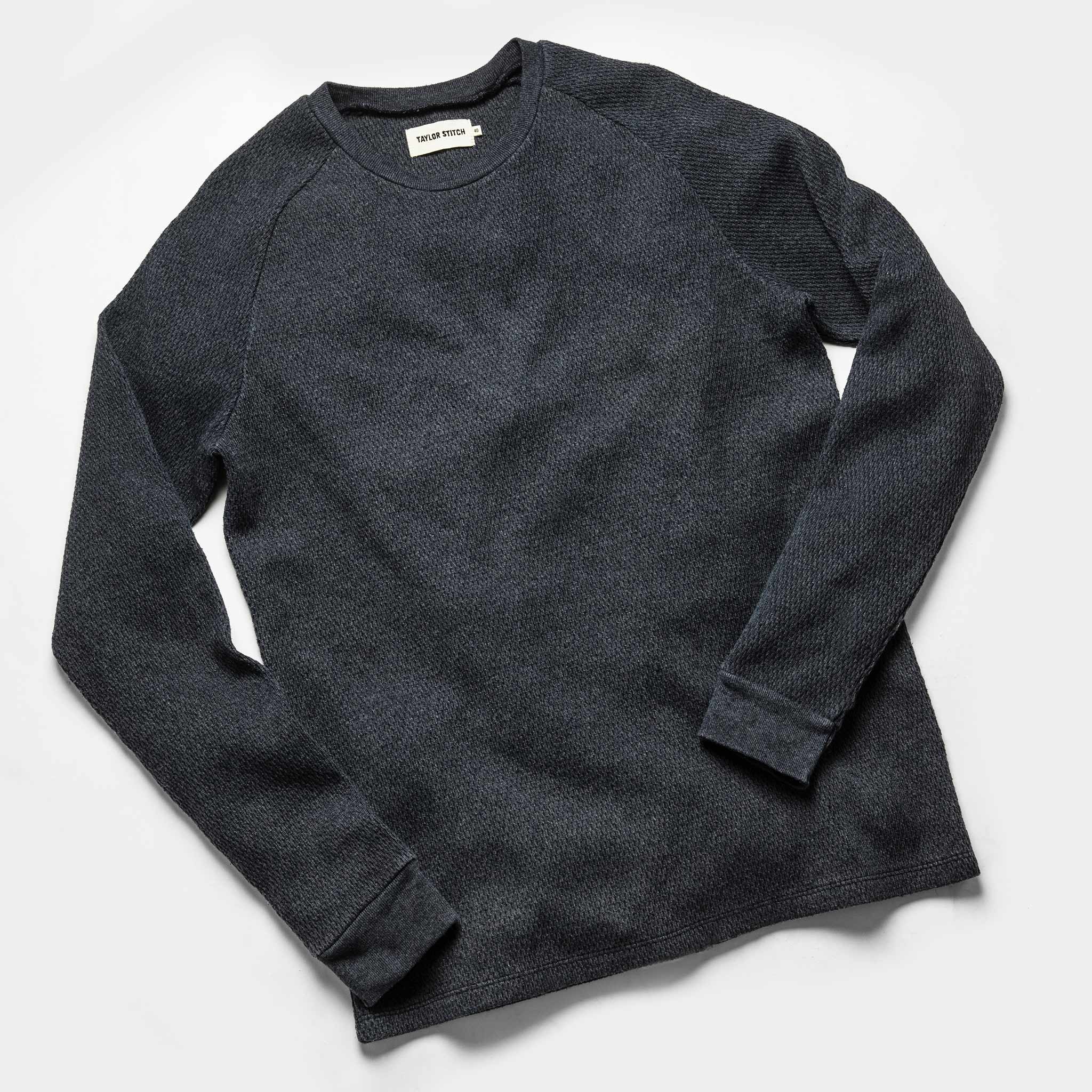 The Heavy Bag Waffle Long Sleeve in Navy - Image 9