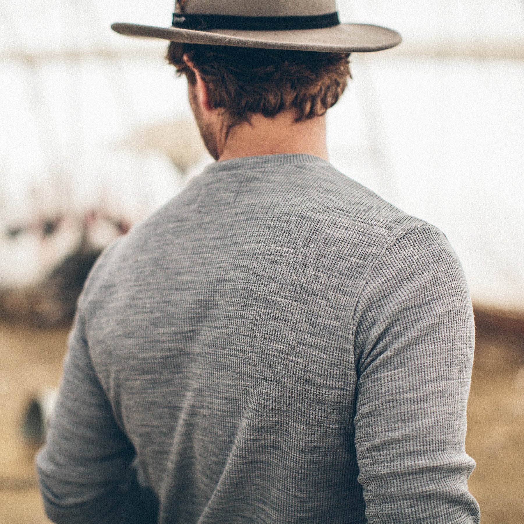 The Henley in Ash Merino Waffle - Image 4