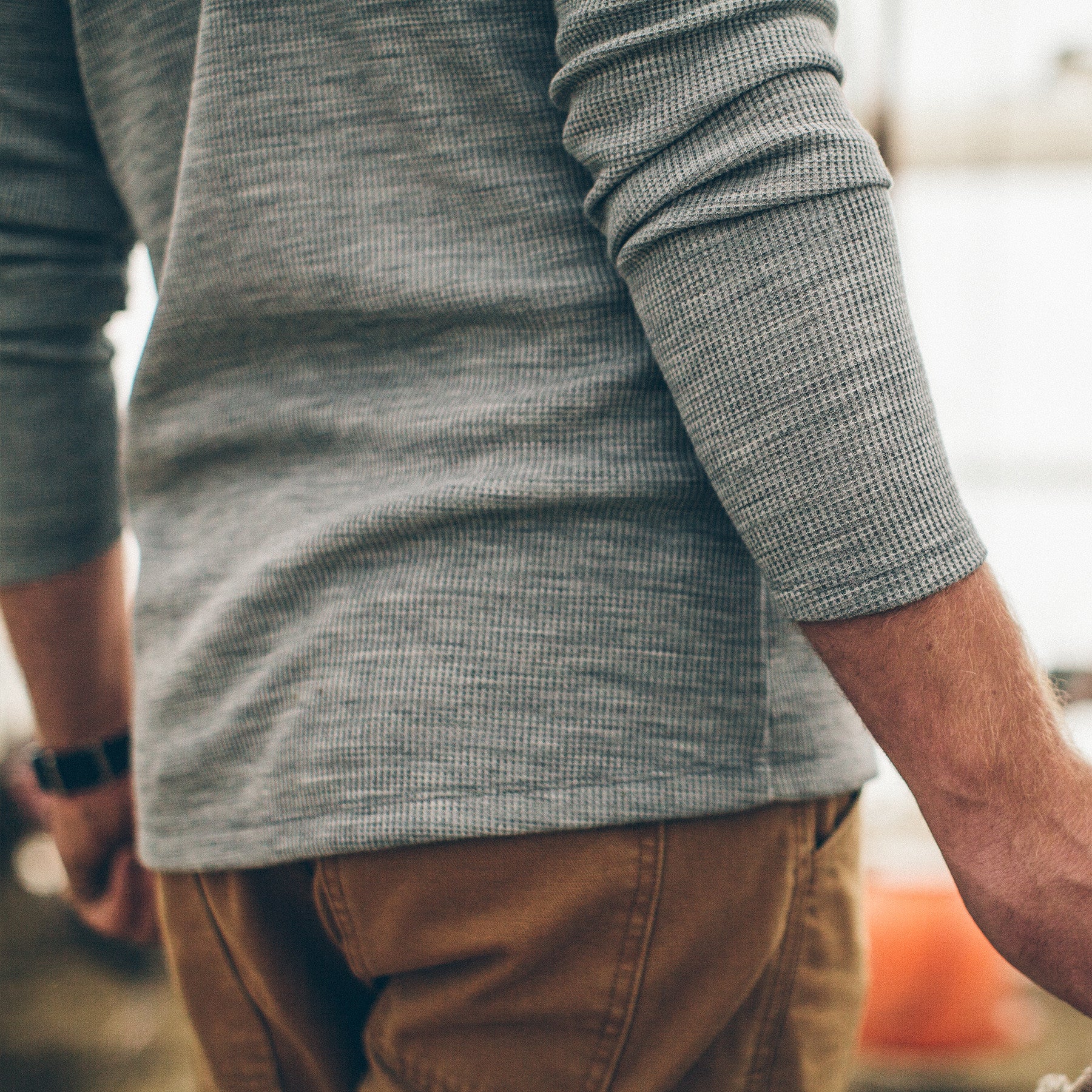 The Henley in Ash Merino Waffle - Image 5