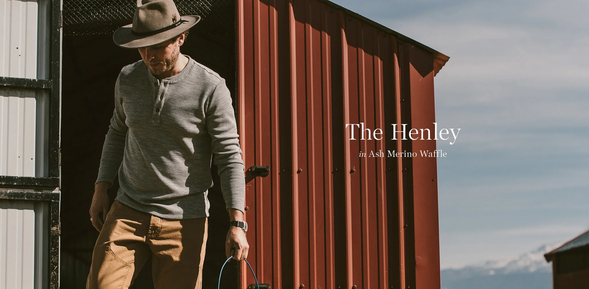 The Henley in Ash Merino Waffle - Image 7