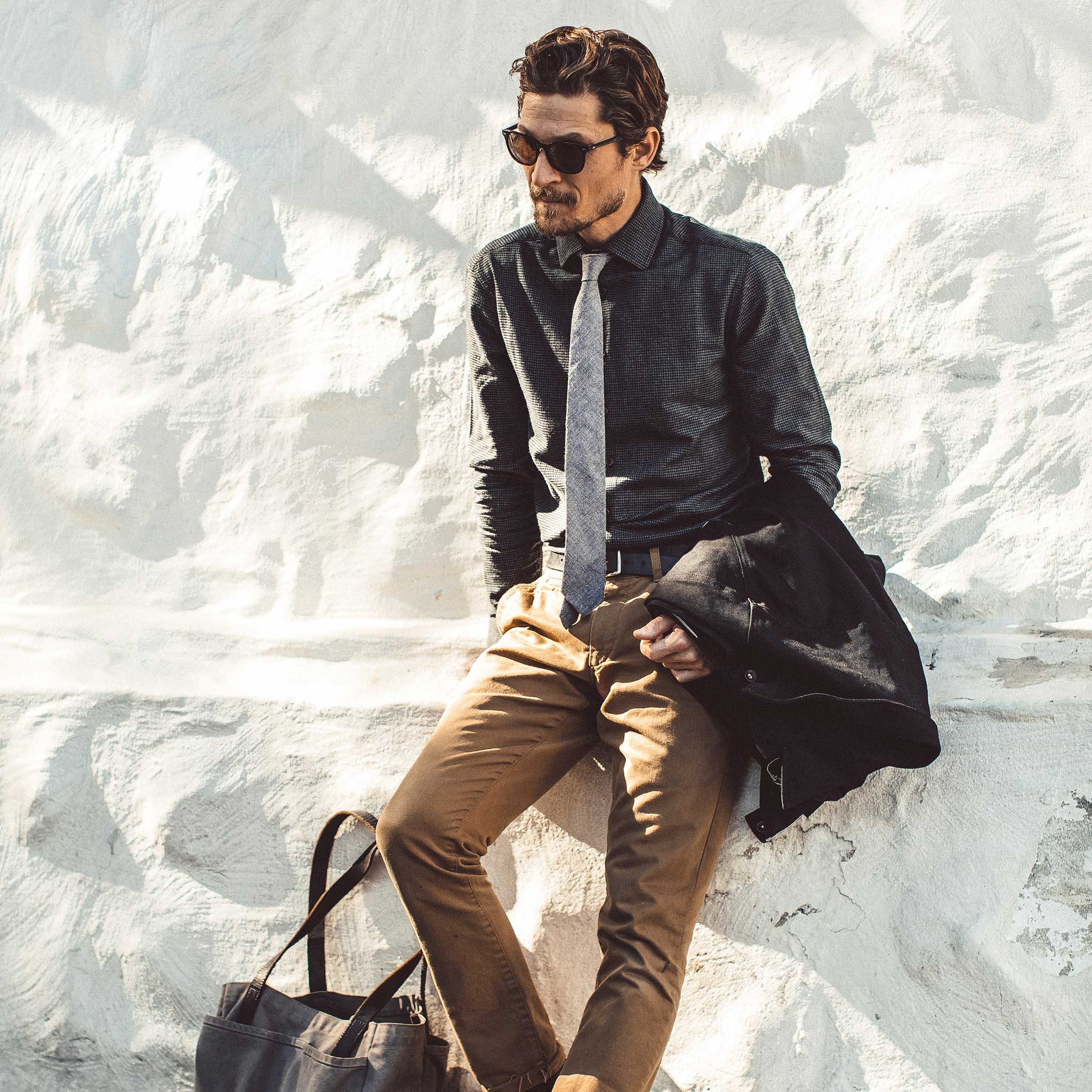 The Hyde in Charcoal Brushed Houndstooth - Image 2