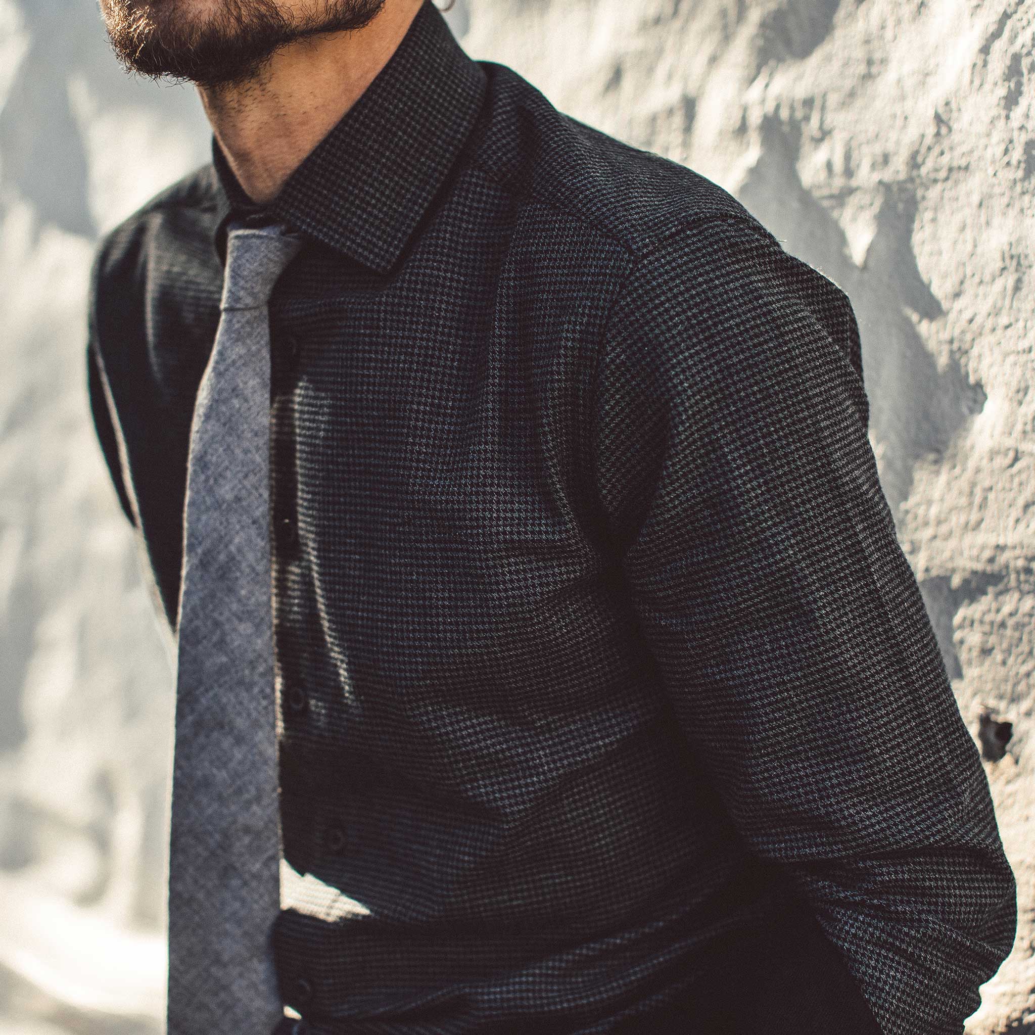 The Hyde in Charcoal Brushed Houndstooth - Image 3