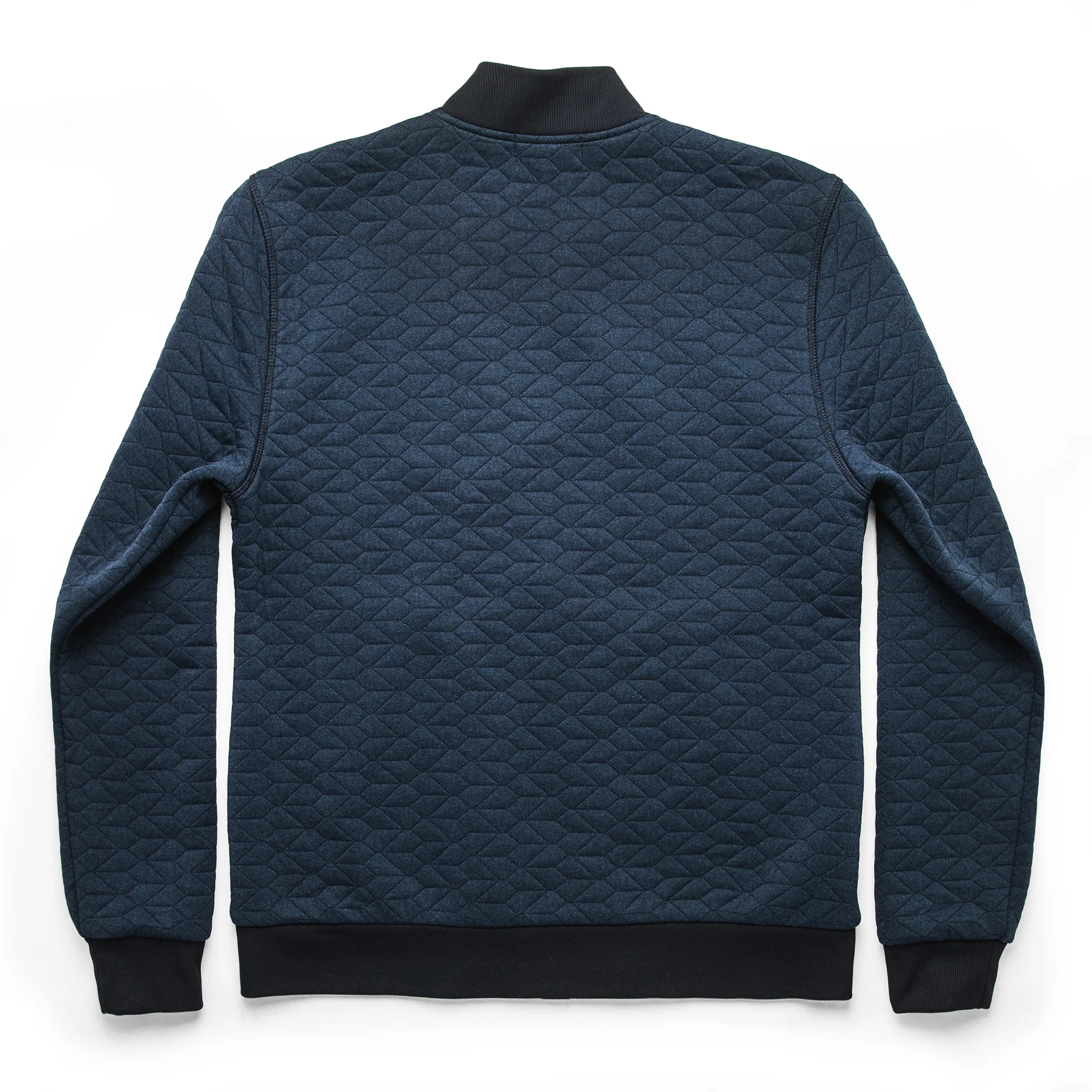The Inverness Bomber in Navy Knit Quilt - Image 10