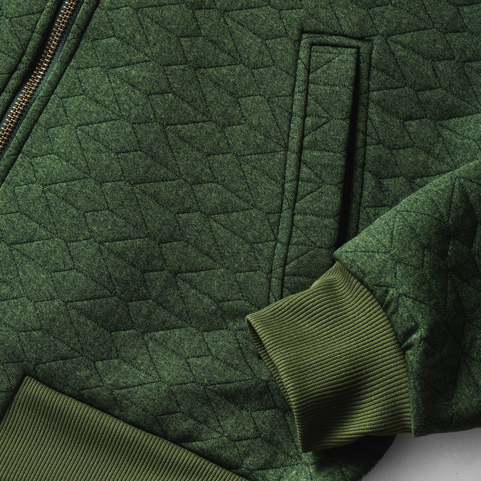 The Inverness Bomber in Olive Knit Quilt - Image 9