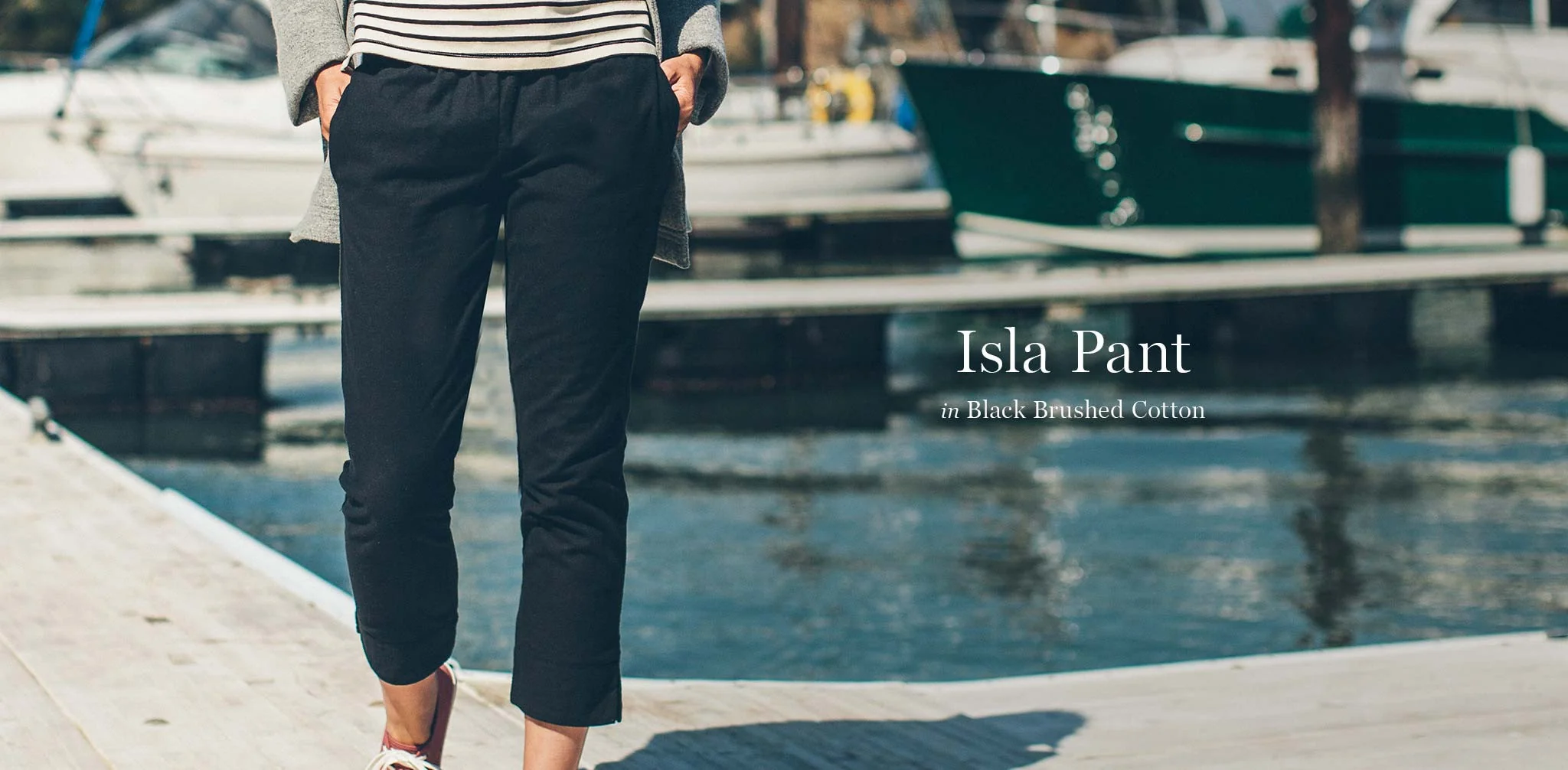 The Isla Pant in Black Brushed Cotton - Image 6