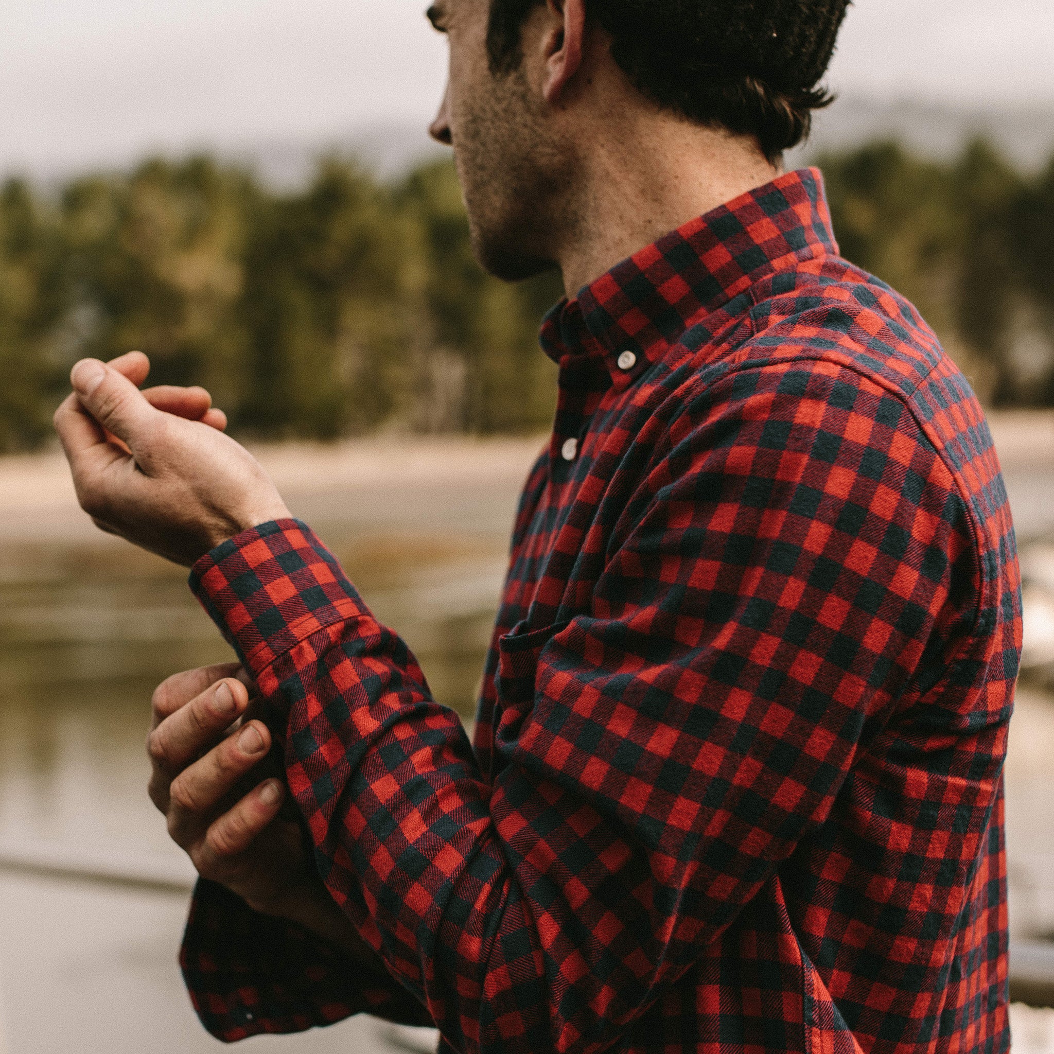 The Jack in Brushed Navy Buffalo Check - Image 3
