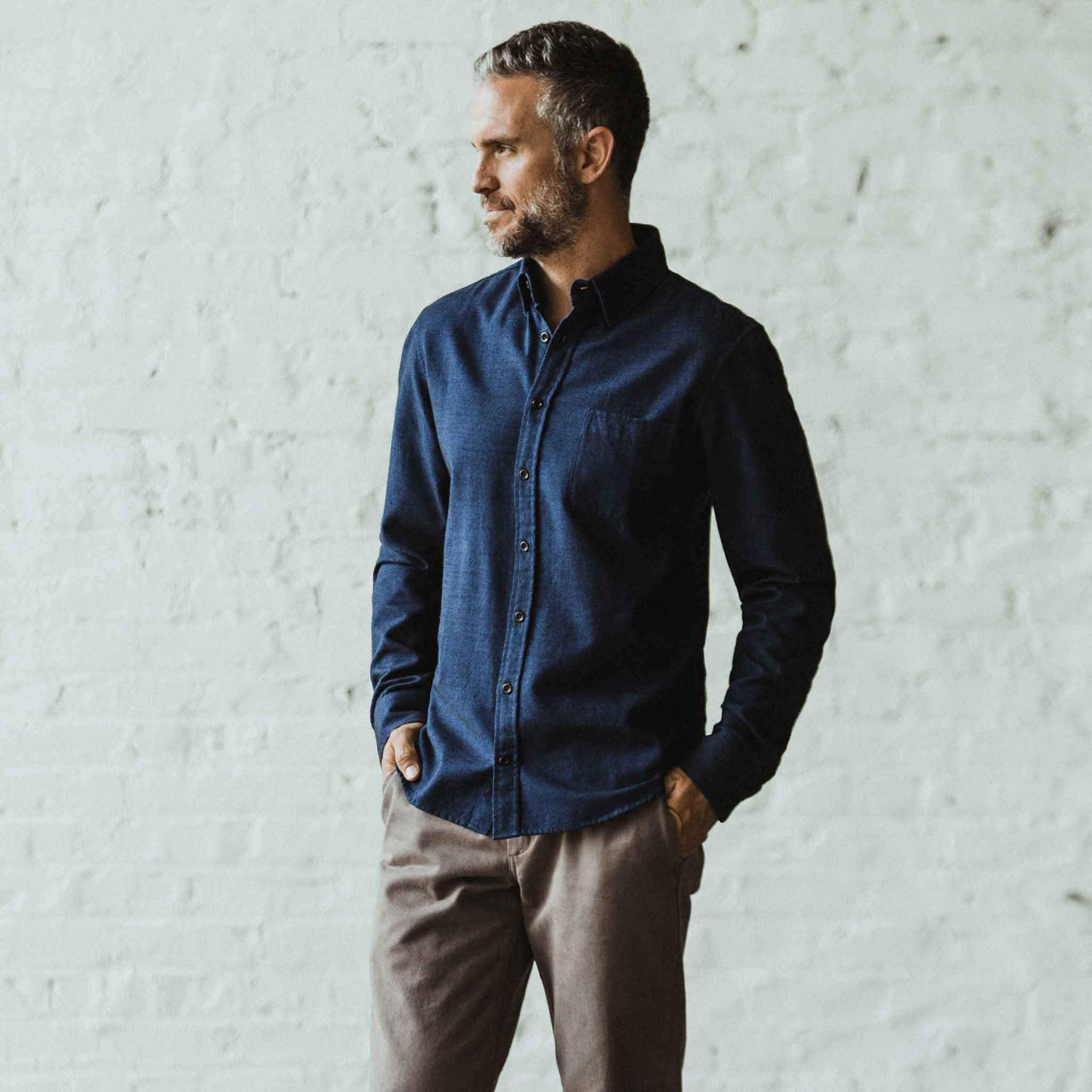 The Jack in Brushed Navy Oxford - Image 2