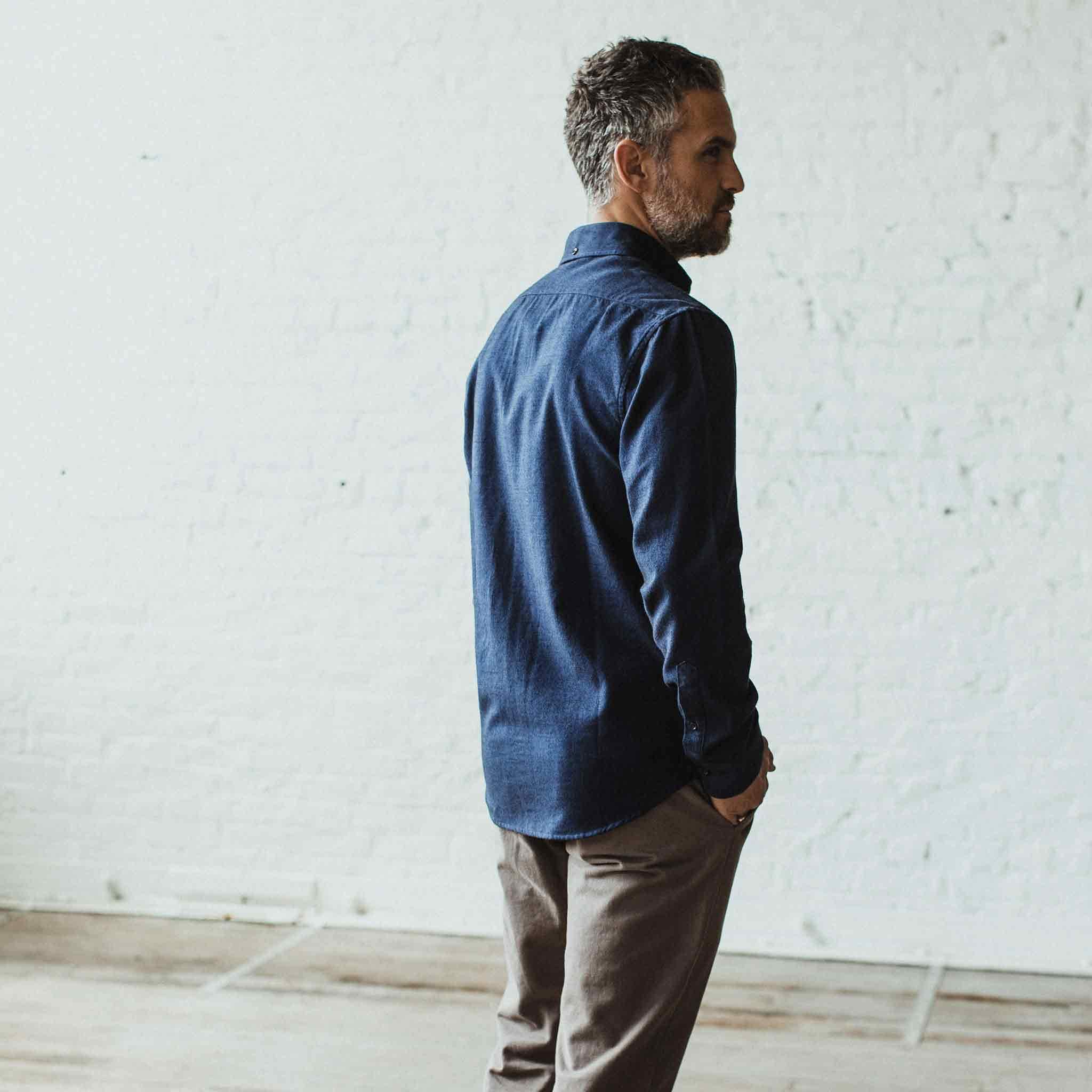 The Jack in Brushed Navy Oxford - Image 4