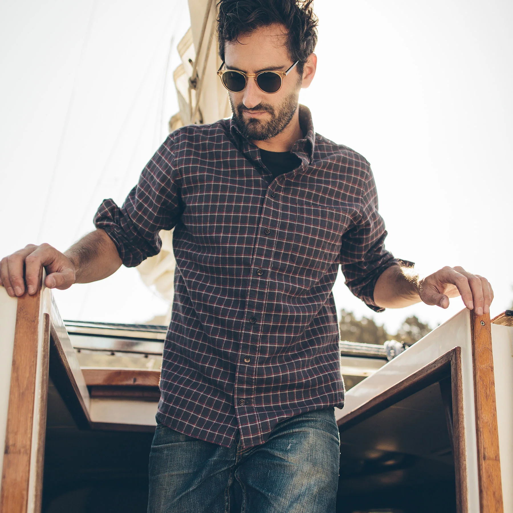 The Jack in Brushed Taupe Plaid Flannel - Image 2
