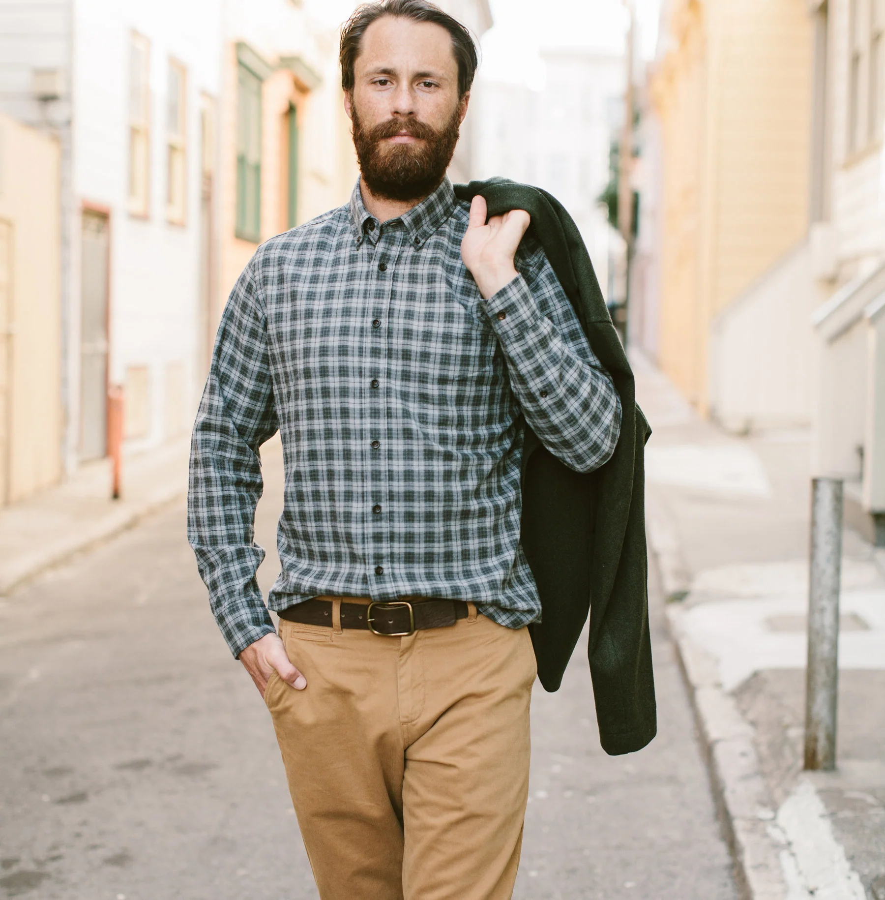 The Jack in Grey & Hunter Green Plaid - Image 2